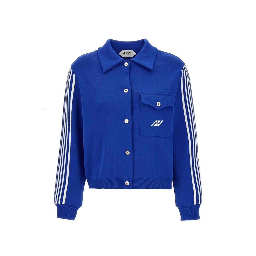 Blue Nylon Cardigan - ventzia