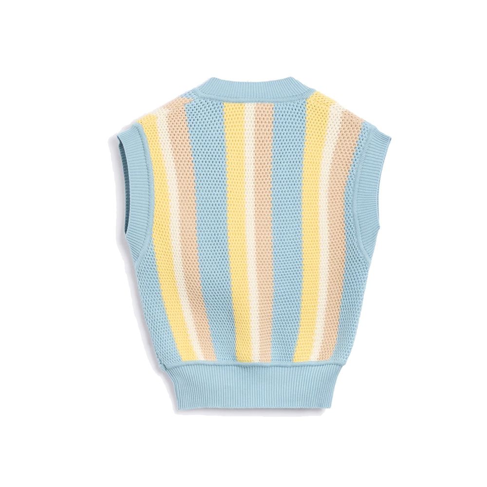 Blue Cotton Waistcoat - ventzia