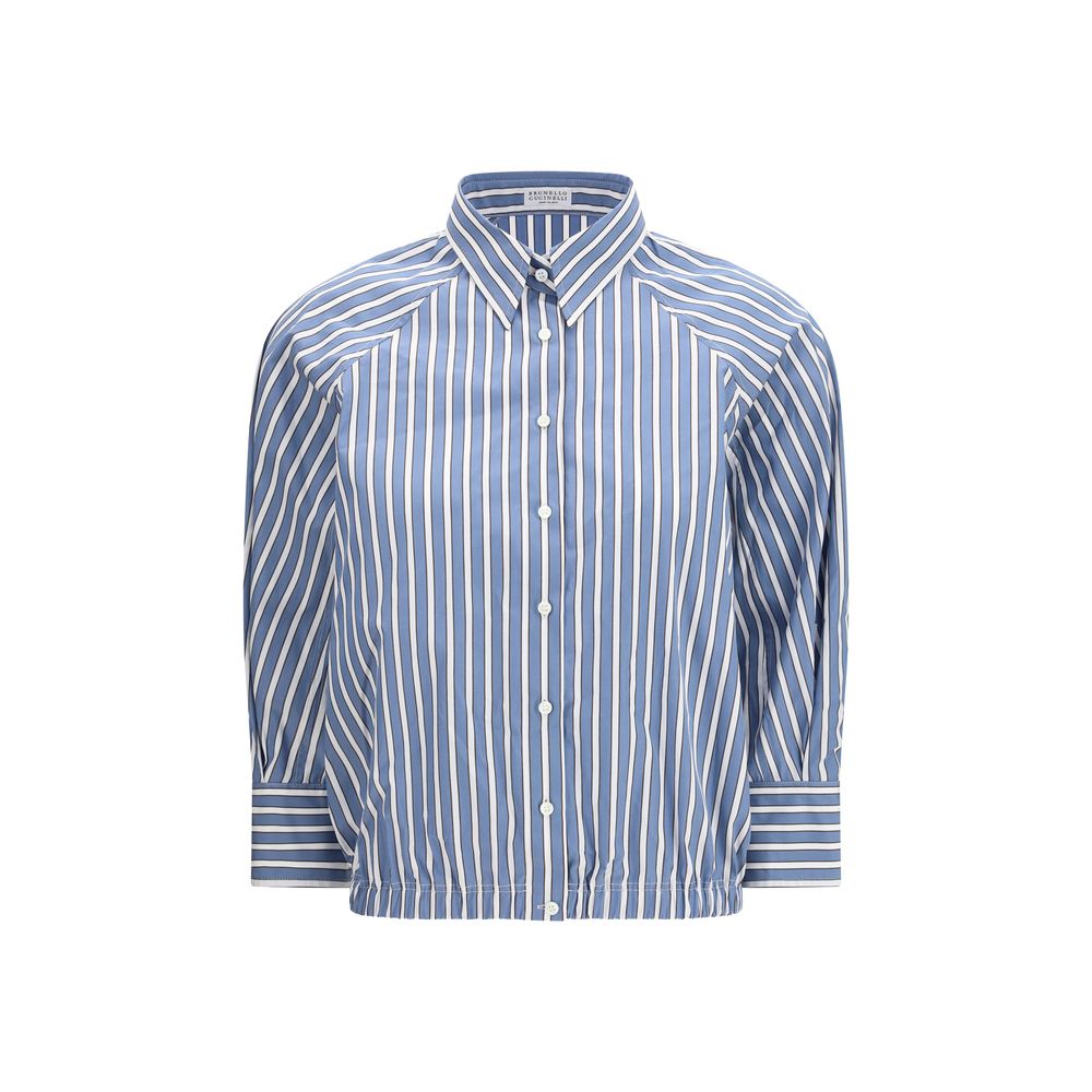 Blue Cotton Pattern Shirt - ventzia