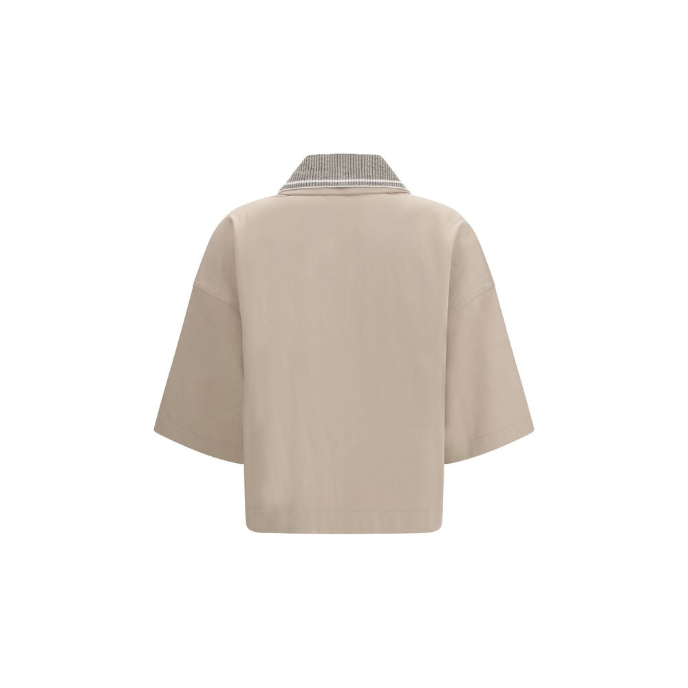 Beige Cotton Polo Shirt - ventzia