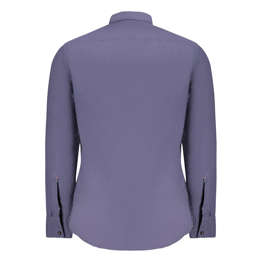 Blue Cotton Men Shirt