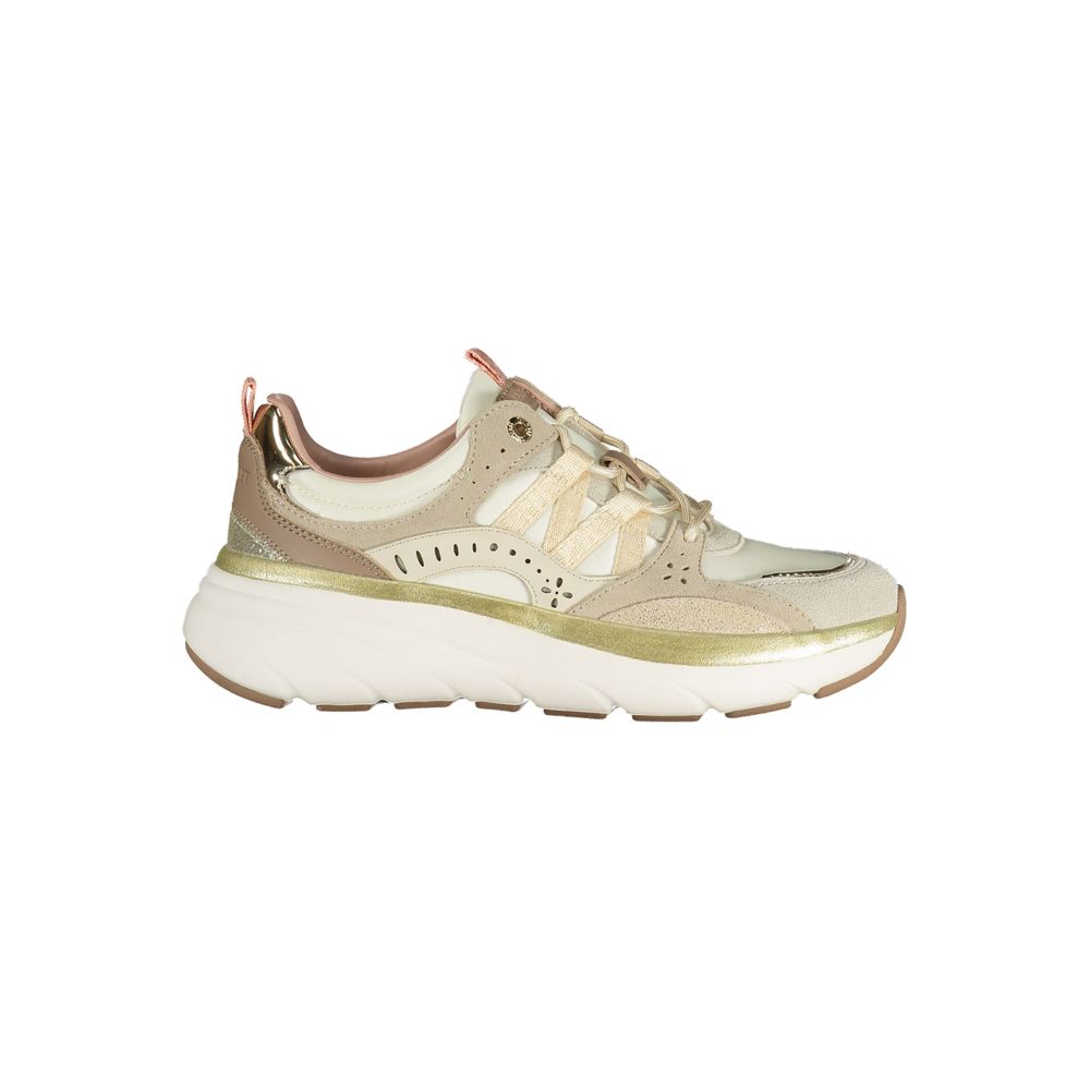 Beige Polyurethane Women Sneaker - ventzia