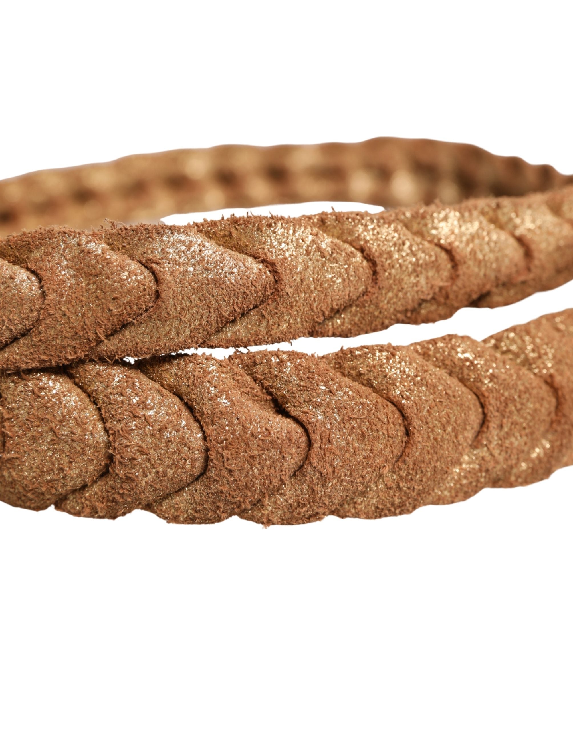 Brown Leather Braided Metal Buckle Belt - ventzia