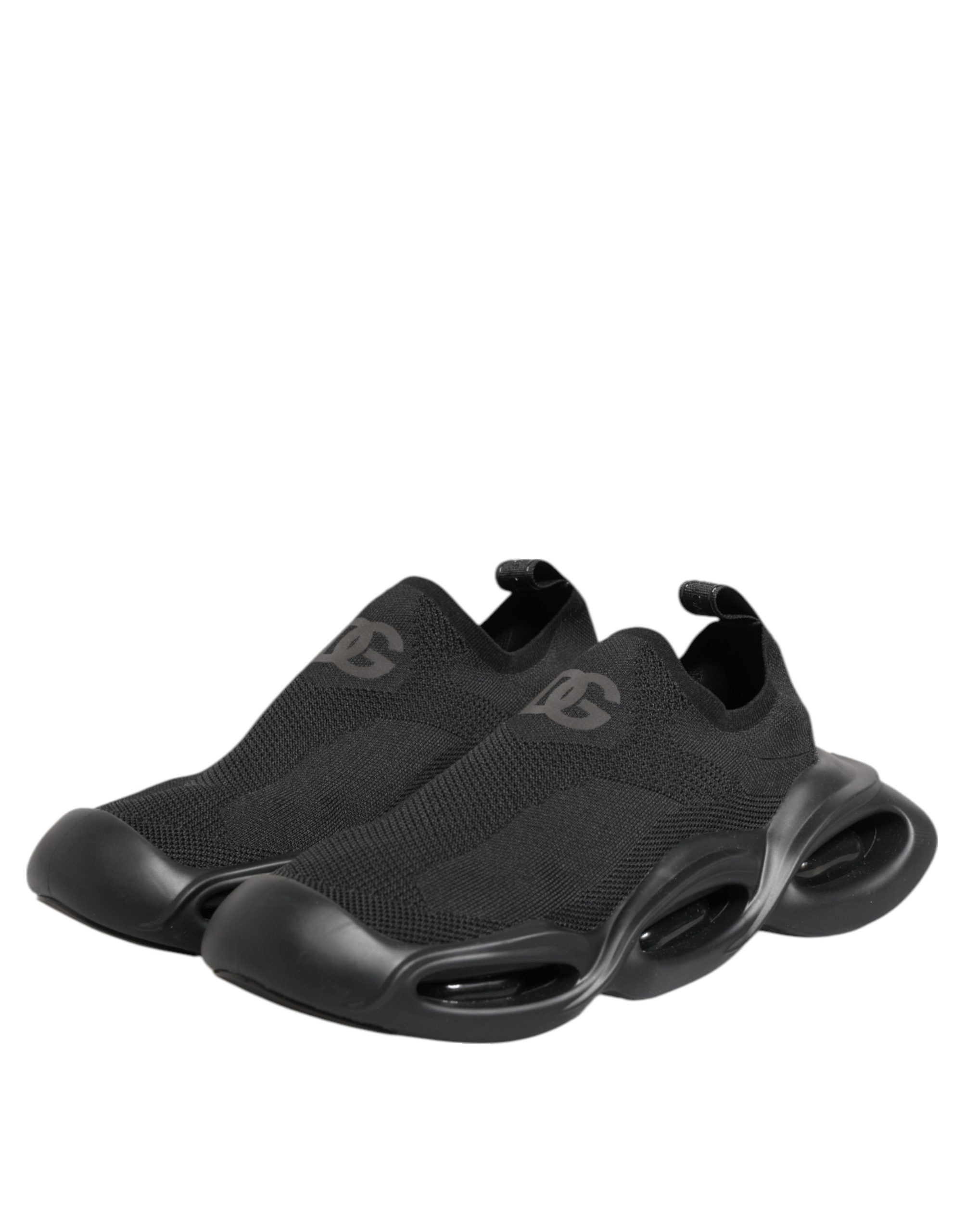 Black Slip On Wave Low Top Sneakers Shoes - ventzia