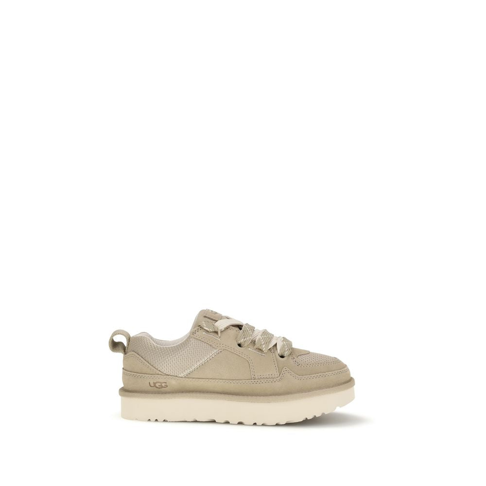 Beige Calf Leather Bos Taurus Low Top Sneakers - ventzia