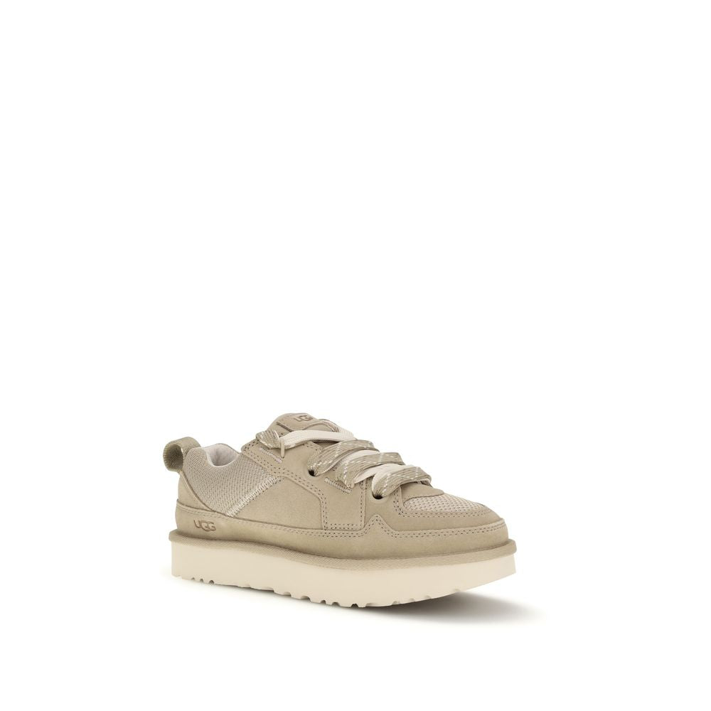 Beige Calf Leather Bos Taurus Low Top Sneakers - ventzia