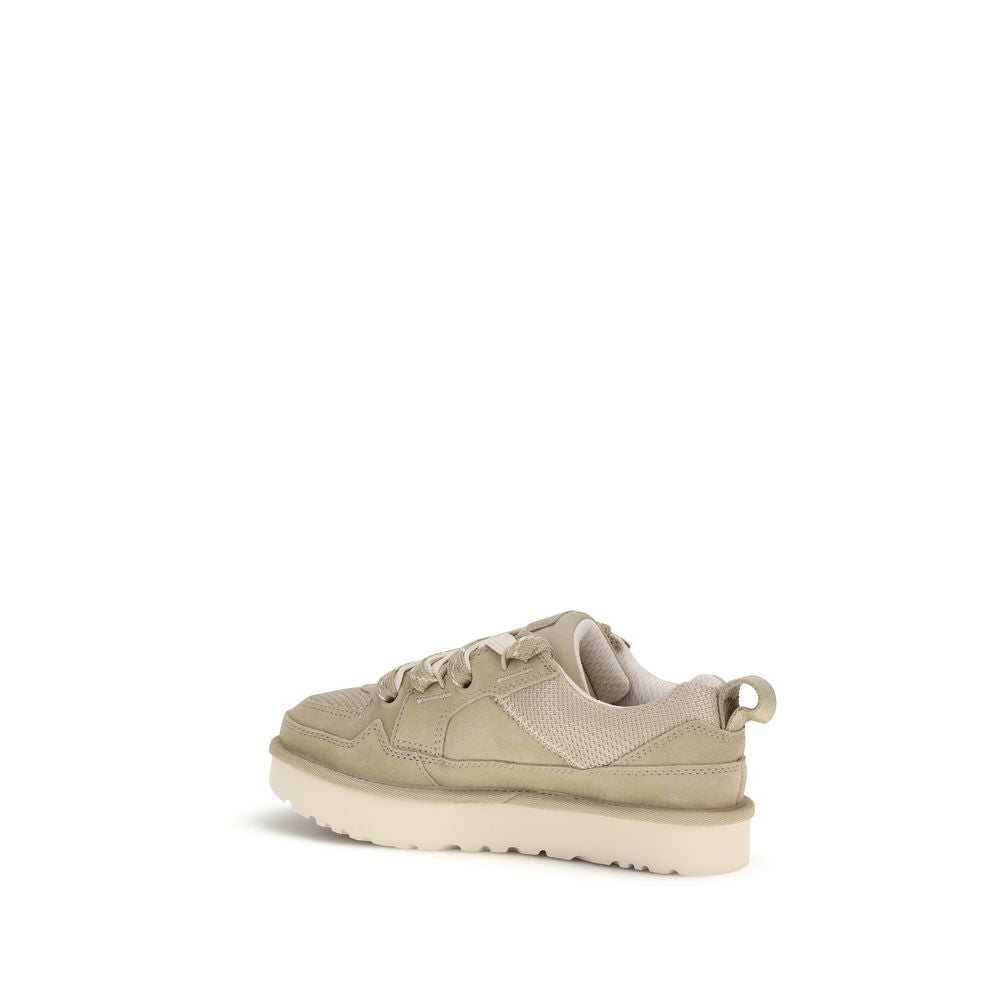 Beige Calf Leather Bos Taurus Low Top Sneakers - ventzia