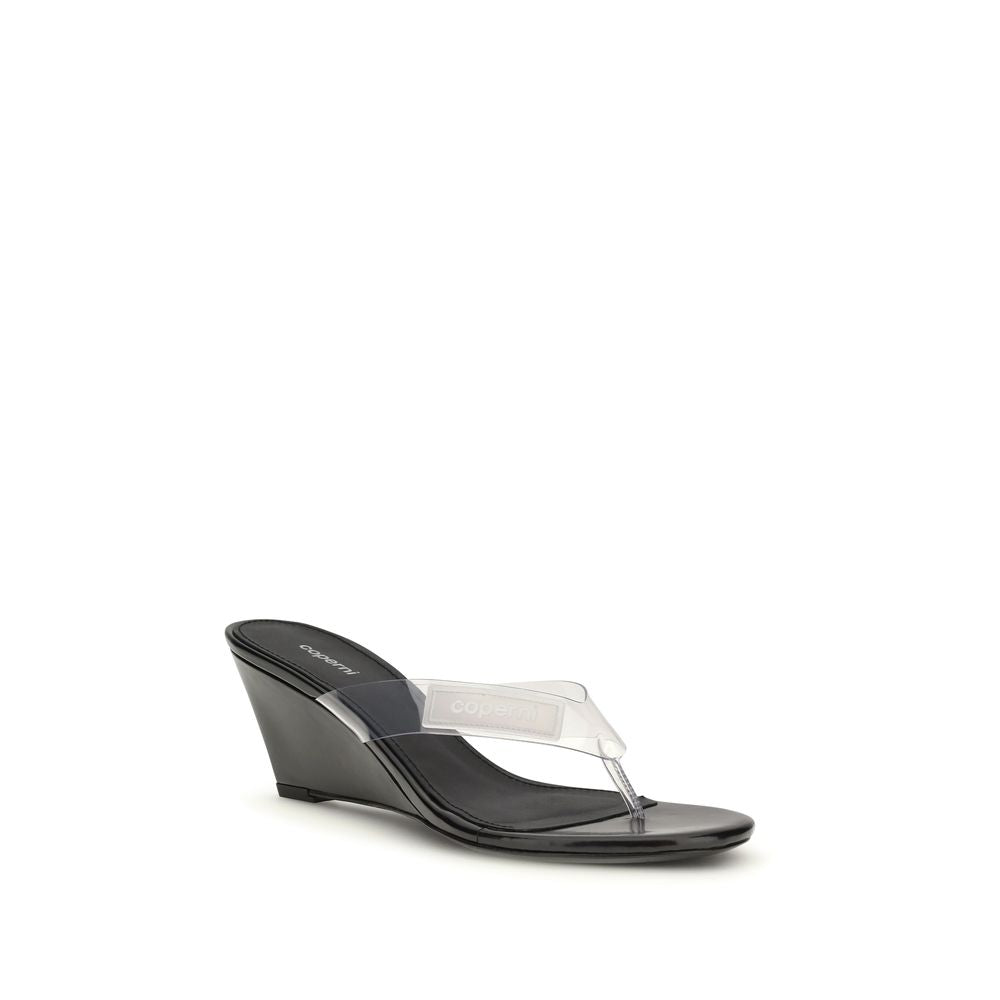 Black Pvc Flip-Flop Sandals - ventzia