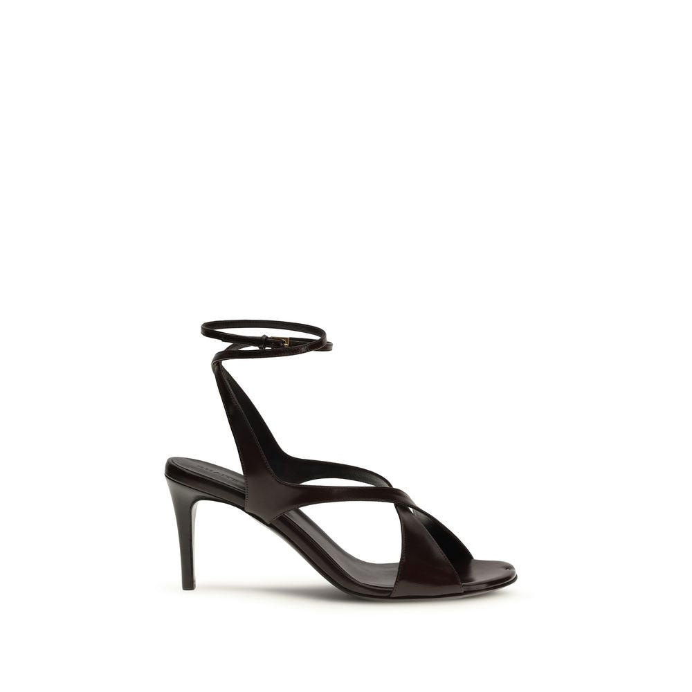 Black Calf Leather Bos Taurus Strap-On Sandals - ventzia