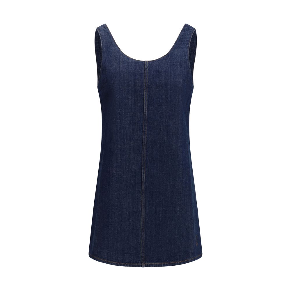 Blue Cotton Casual Dress - ventzia
