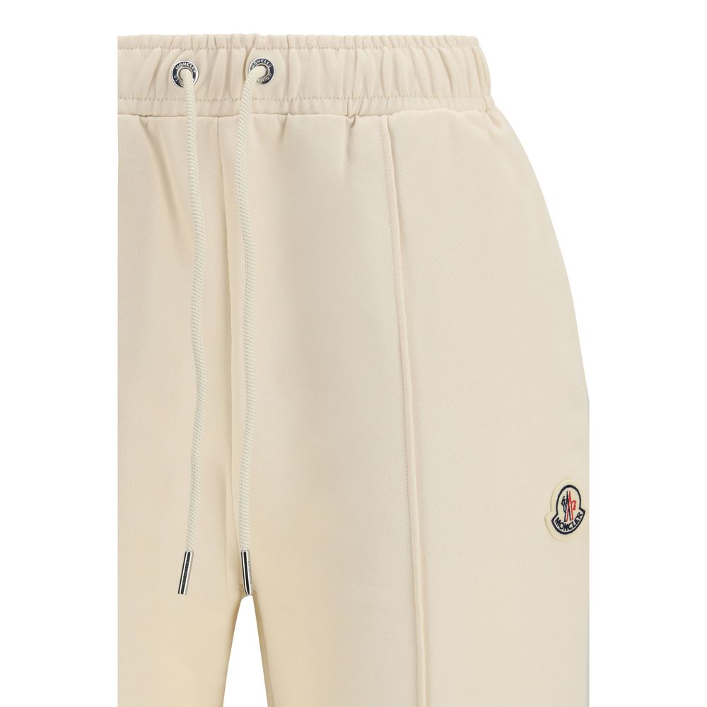 Beige Cotton Athletic Pants - ventzia