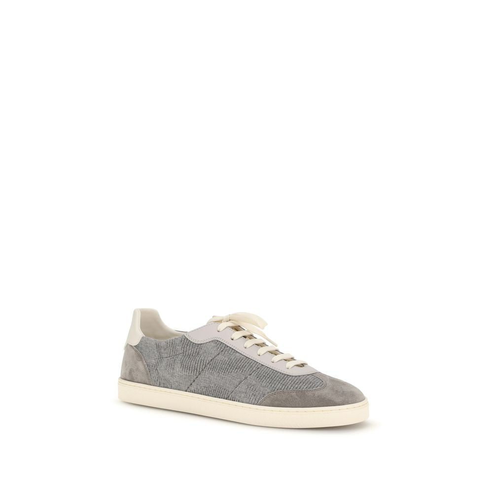 Gray Cotton Low Top Sneakers - ventzia