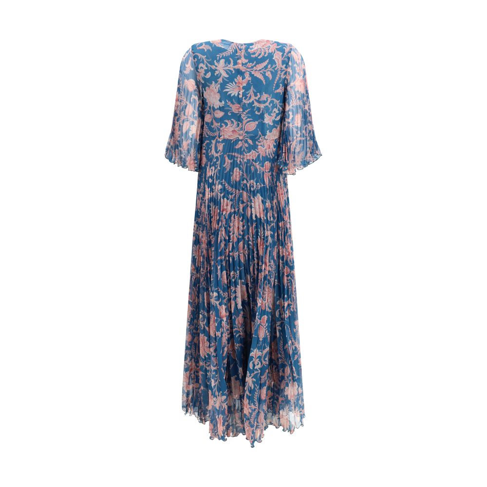 Blue Polyester Casual Dress - ventzia