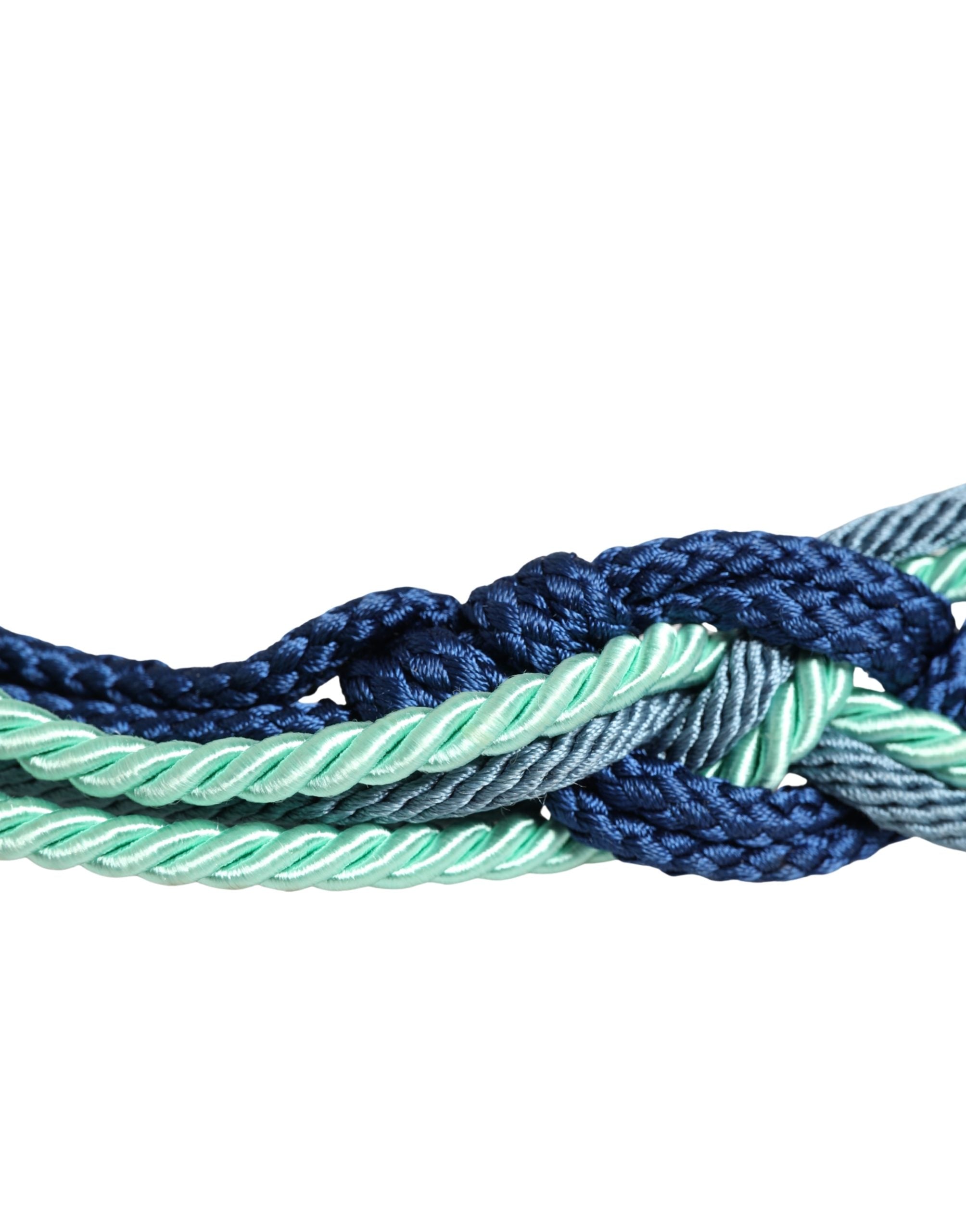 Multicolor Twisted Rope Chain Buckle Waist Belt - ventzia