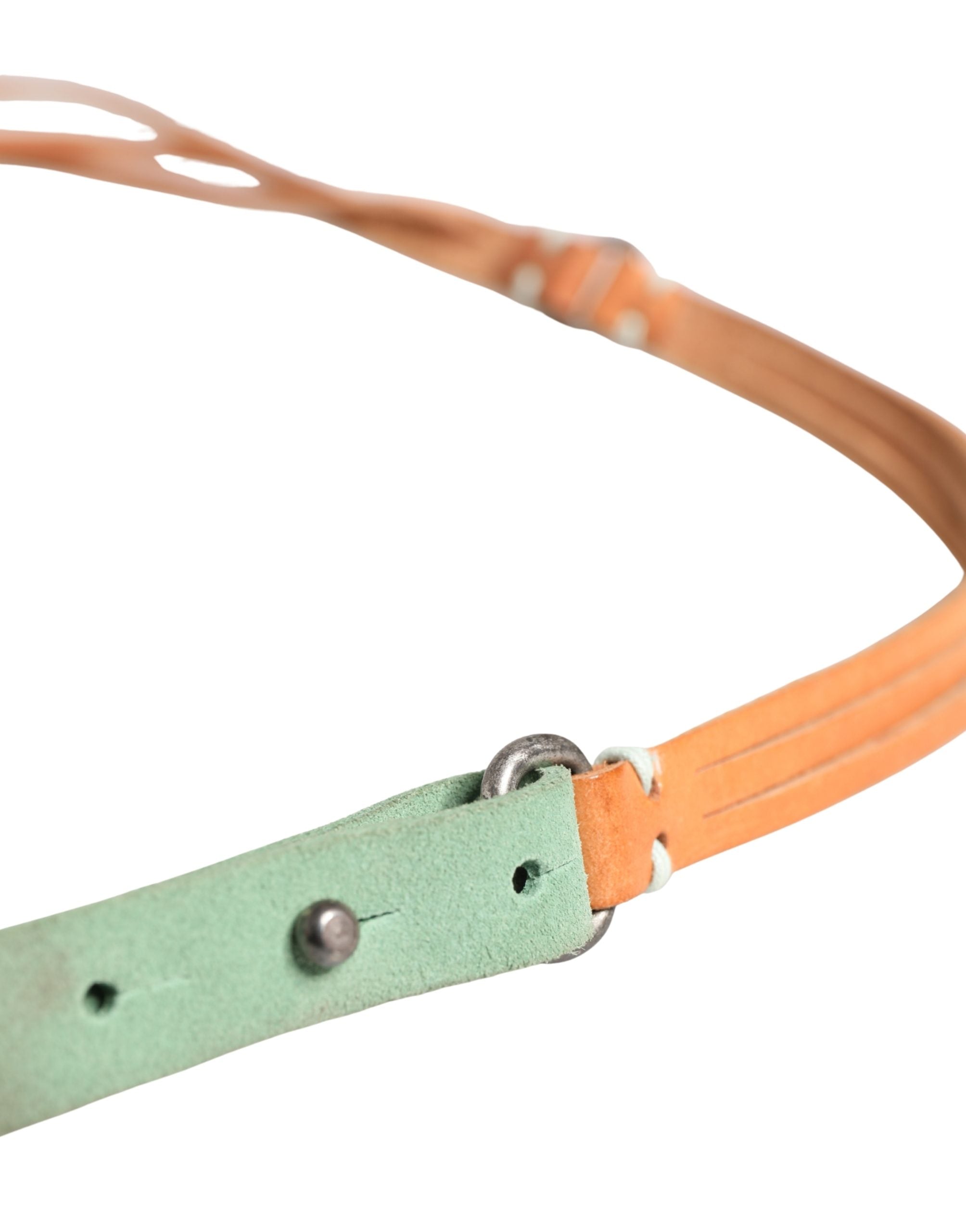 Brown Leather Silver Tone Buckle Waist Belt - ventzia