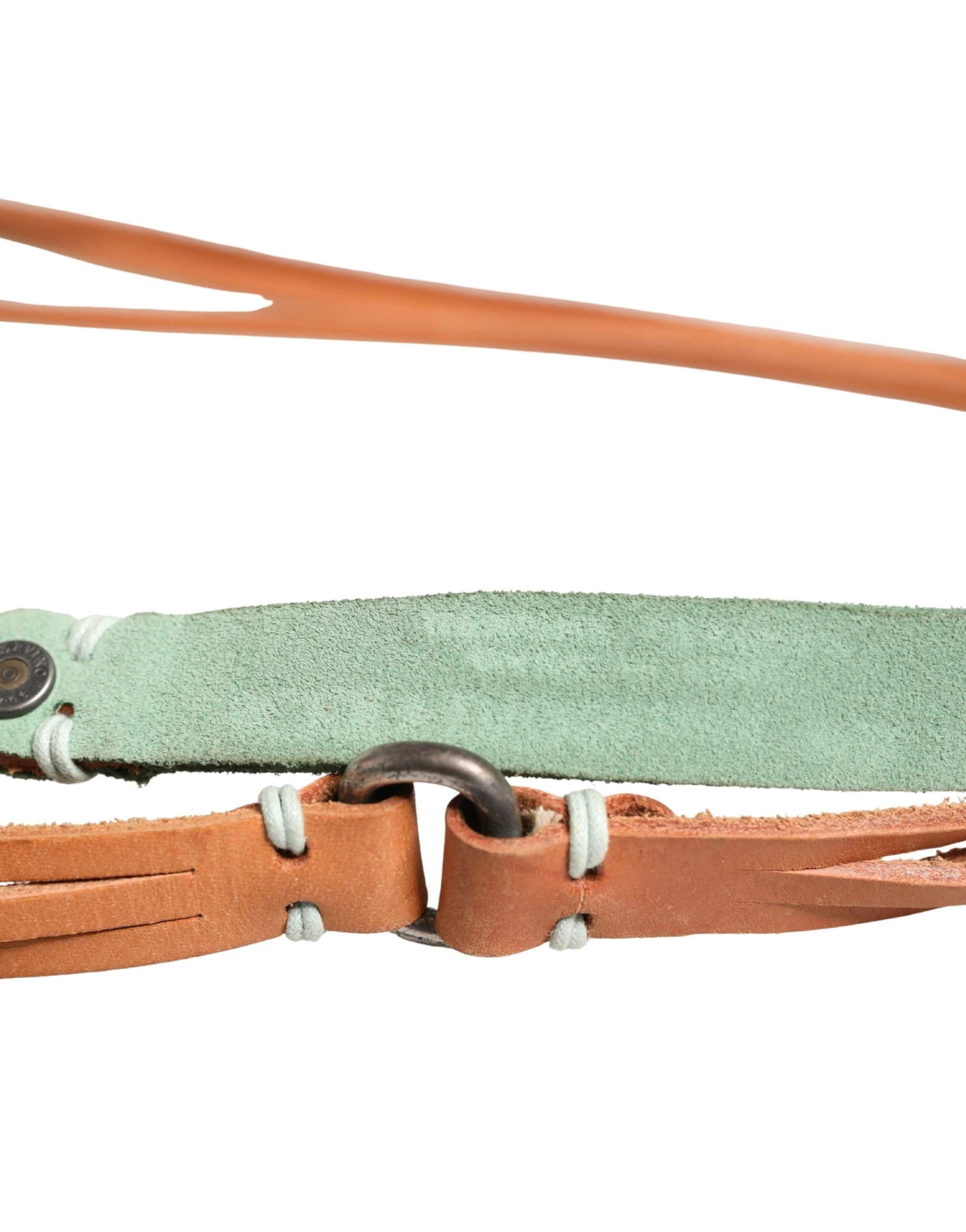 Brown Leather Silver Tone Buckle Waist Belt - ventzia