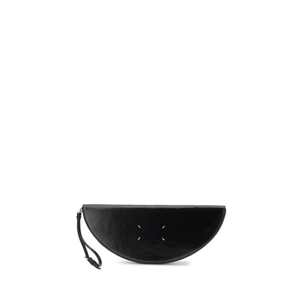 Black Calf Leather Bos Taurus Clutch Bag - ventzia