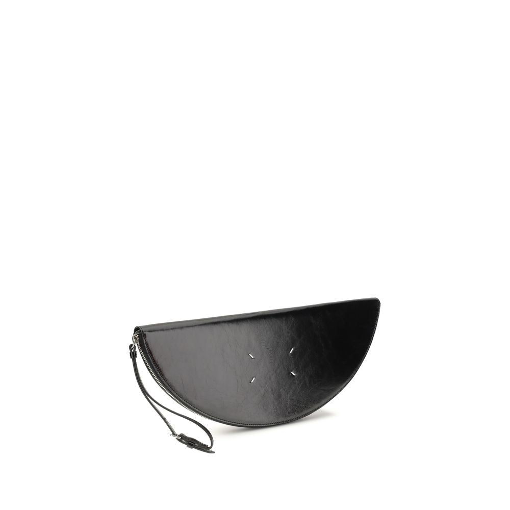 Black Calf Leather Bos Taurus Clutch Bag - ventzia