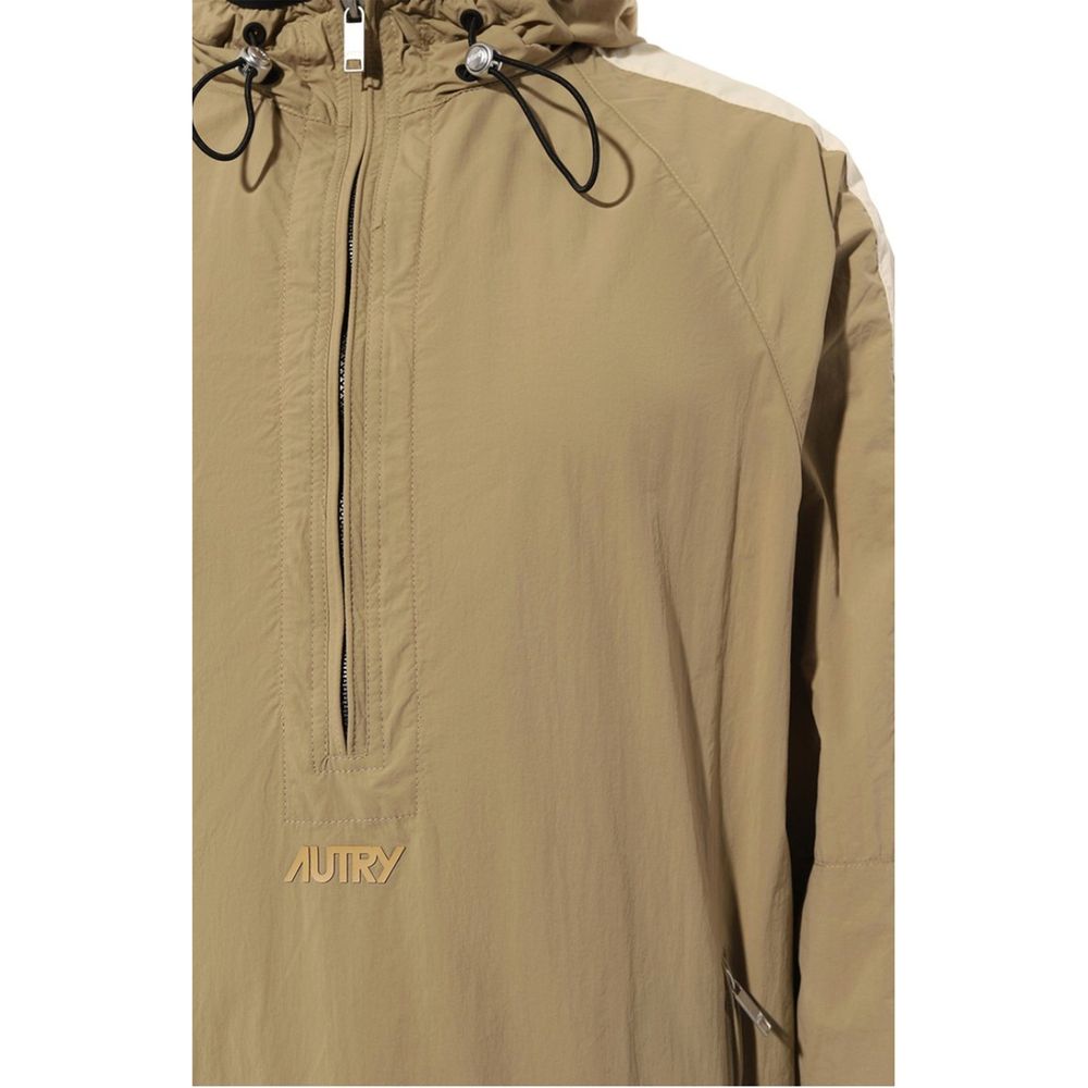 Beige Nylon Shell Jacket - ventzia