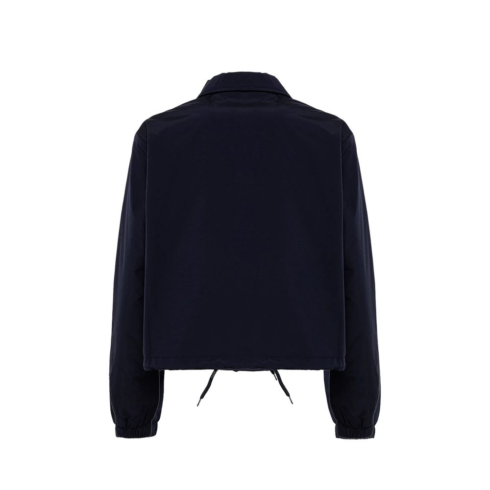 Blue Polyester Shell Jacket - ventzia