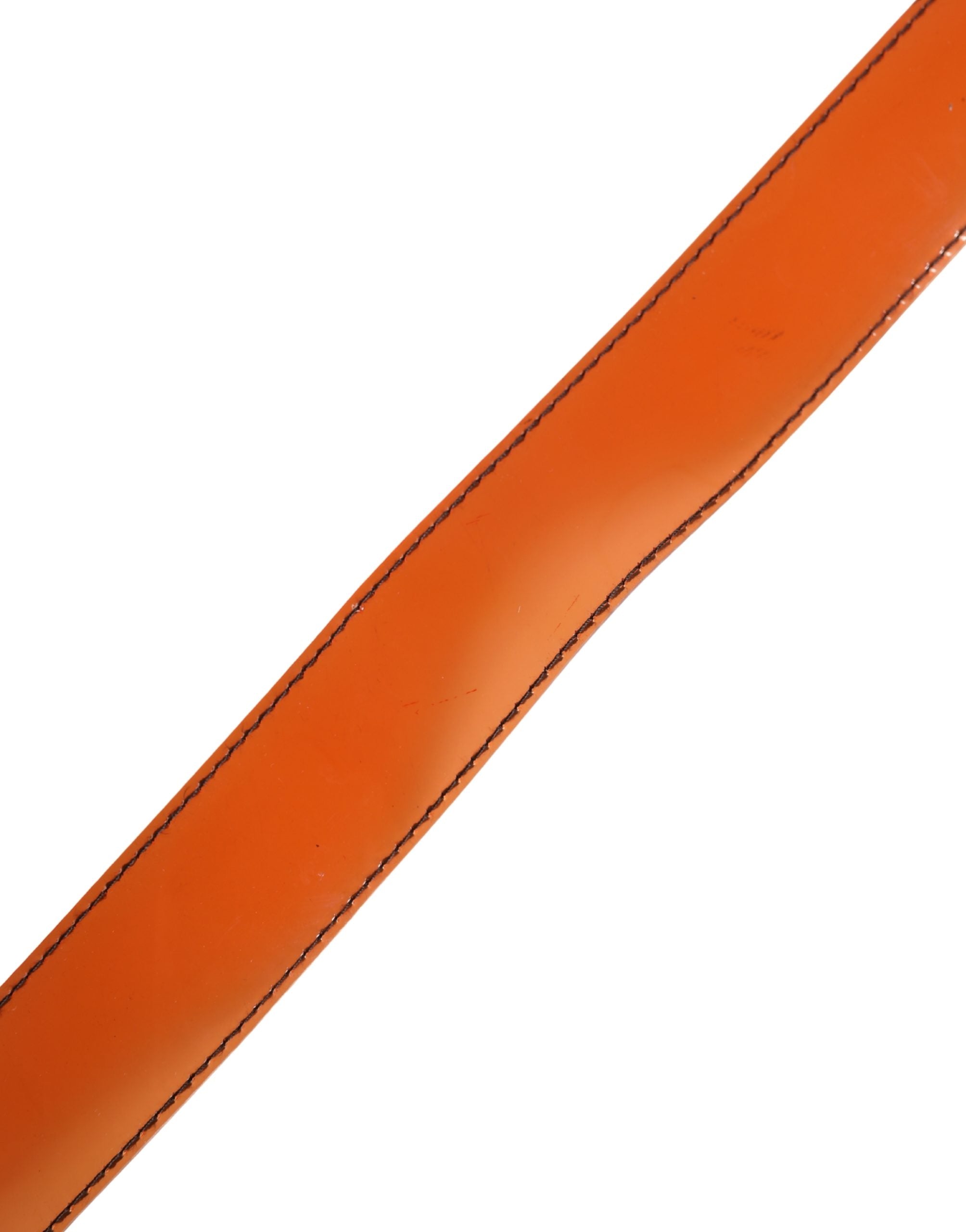 Orange PVC Waist Women Cintura Square Buckle Belt - ventzia