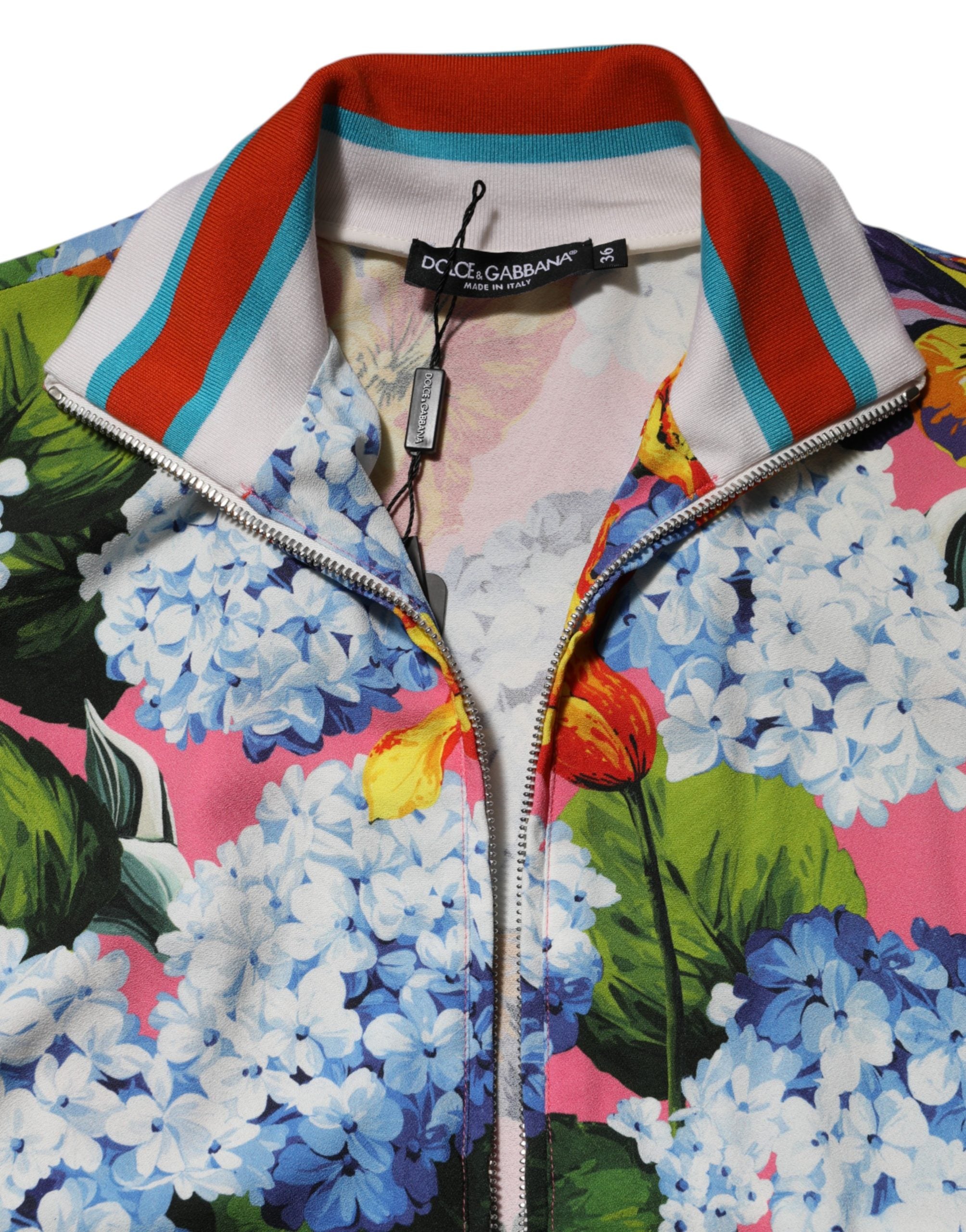 Multicolor Floral Print Zip Cardigan Jacket - ventzia