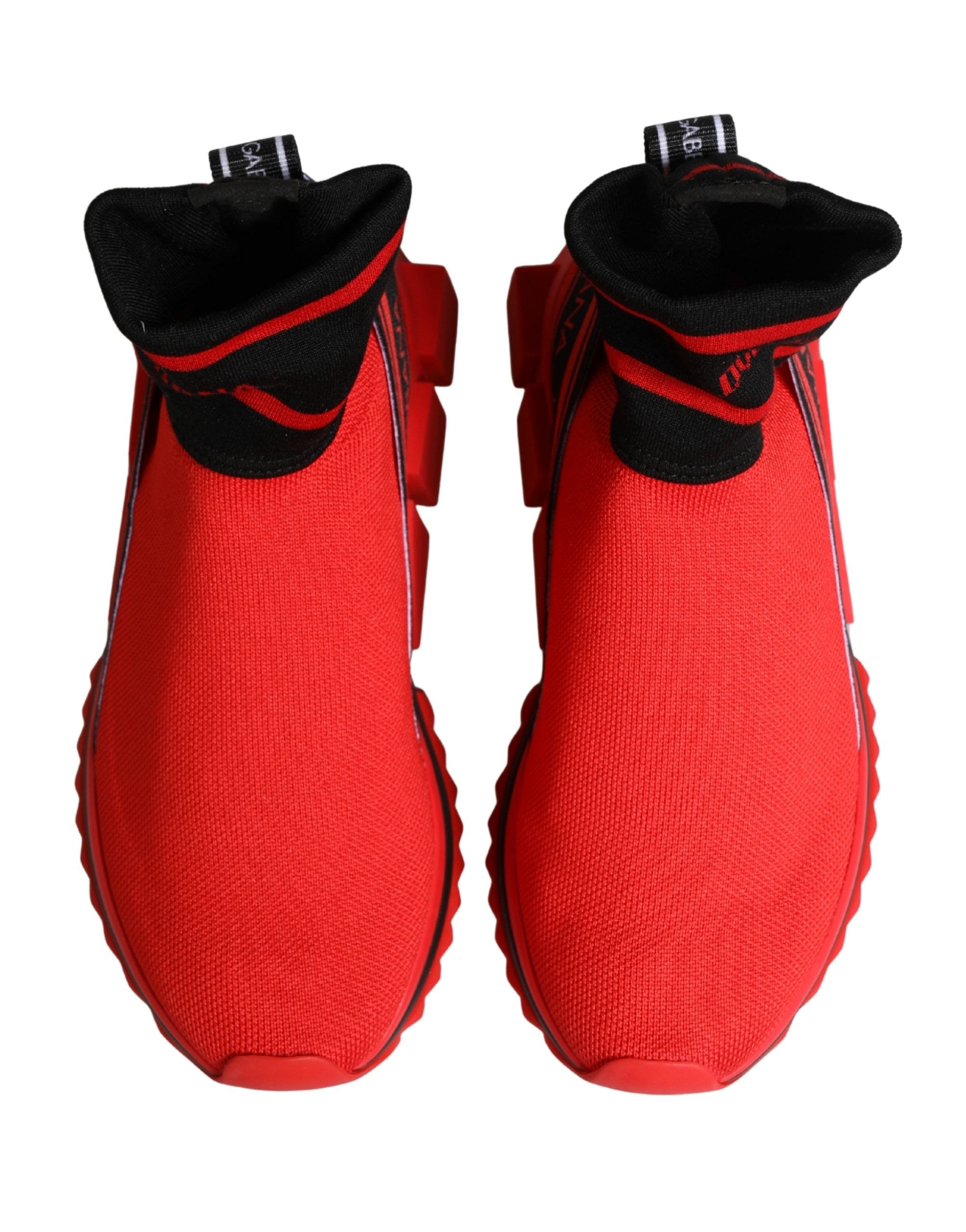 Red Black Sorrento Socks Sneakers Shoes - ventzia
