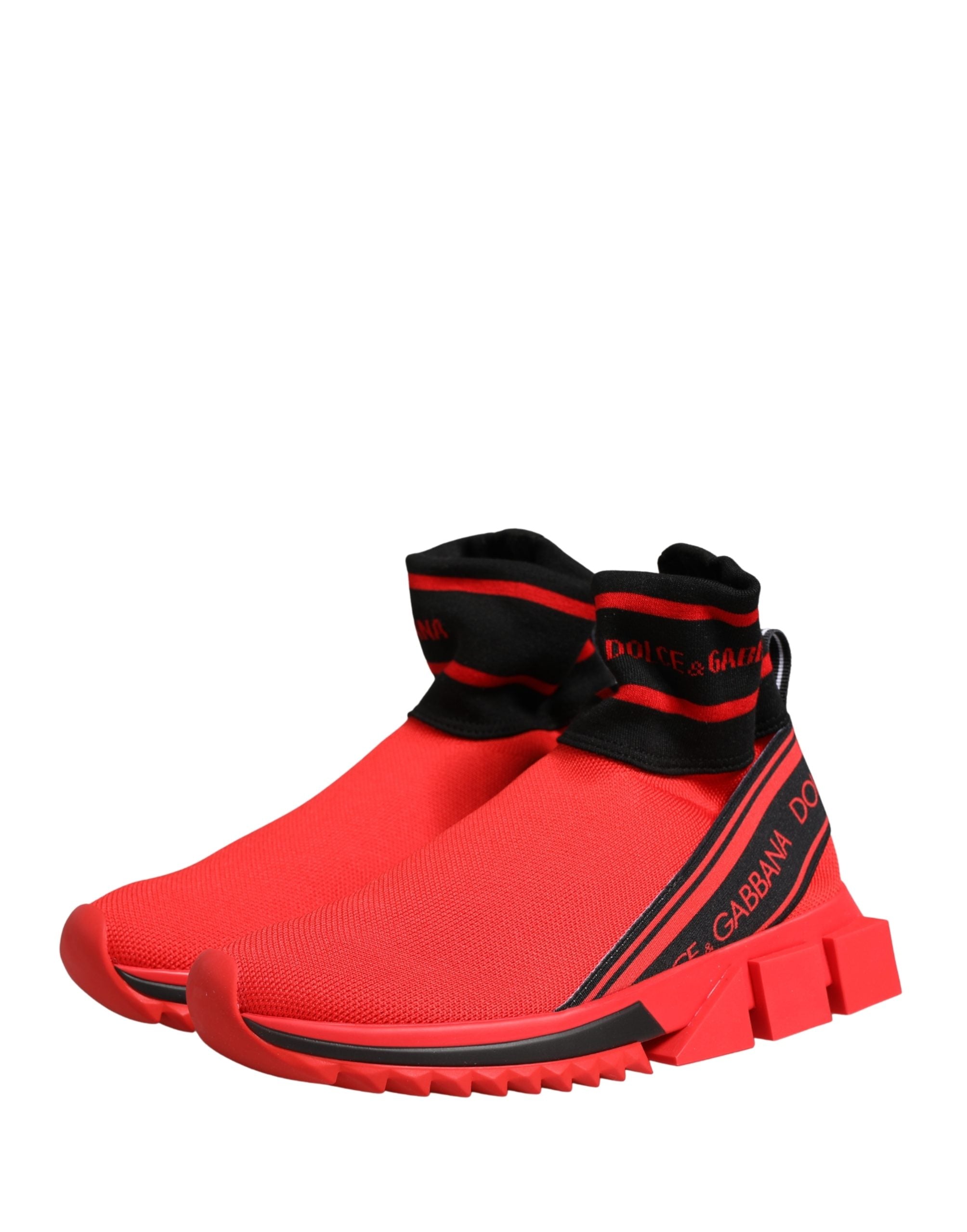 Red Black Sorrento Socks Sneakers Shoes - ventzia