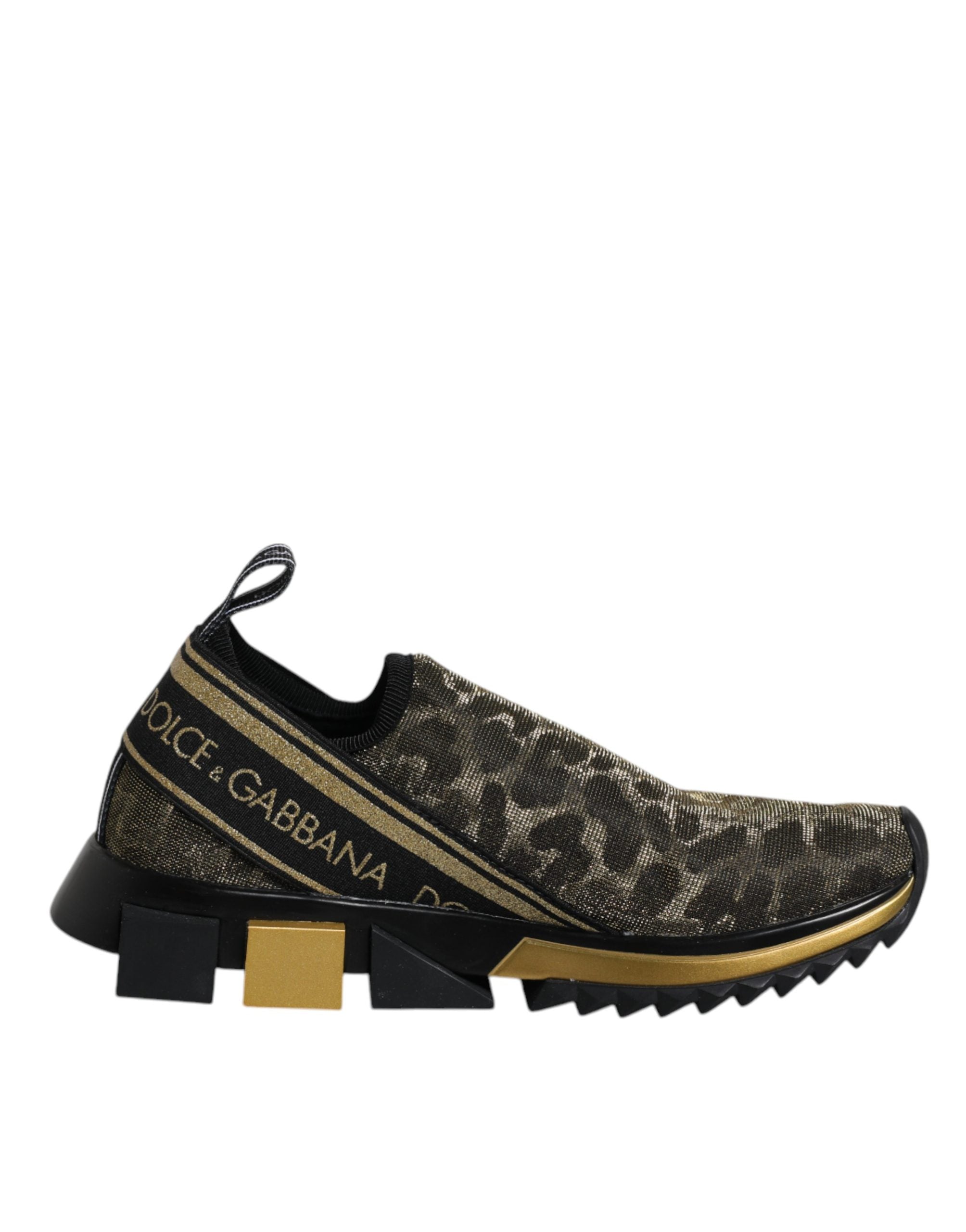 Gold Glitter Leopard Sorrento Sneakers Shoes - ventzia
