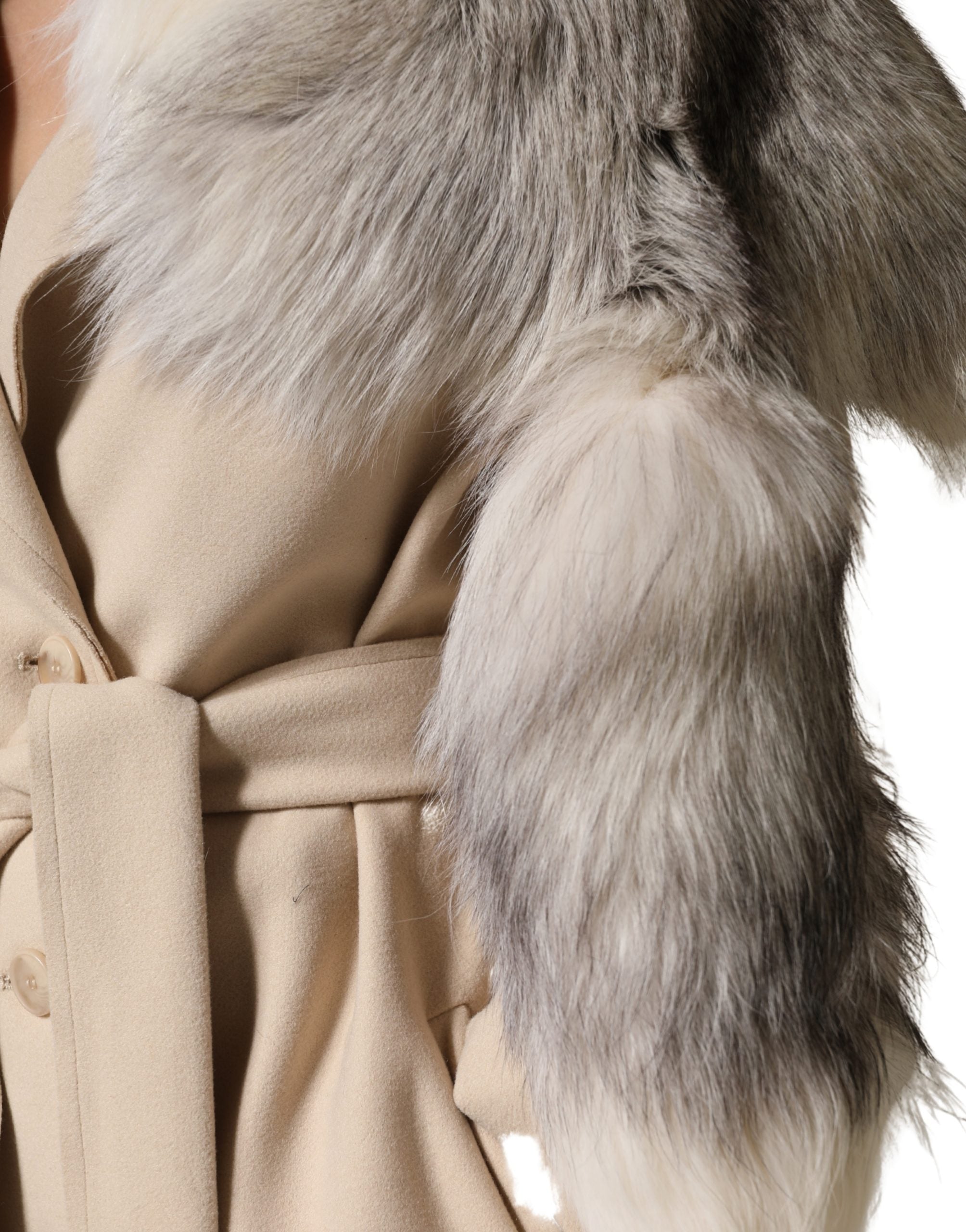 White Fox Fur Neck Wrap Warmer Winter Scarf - ventzia
