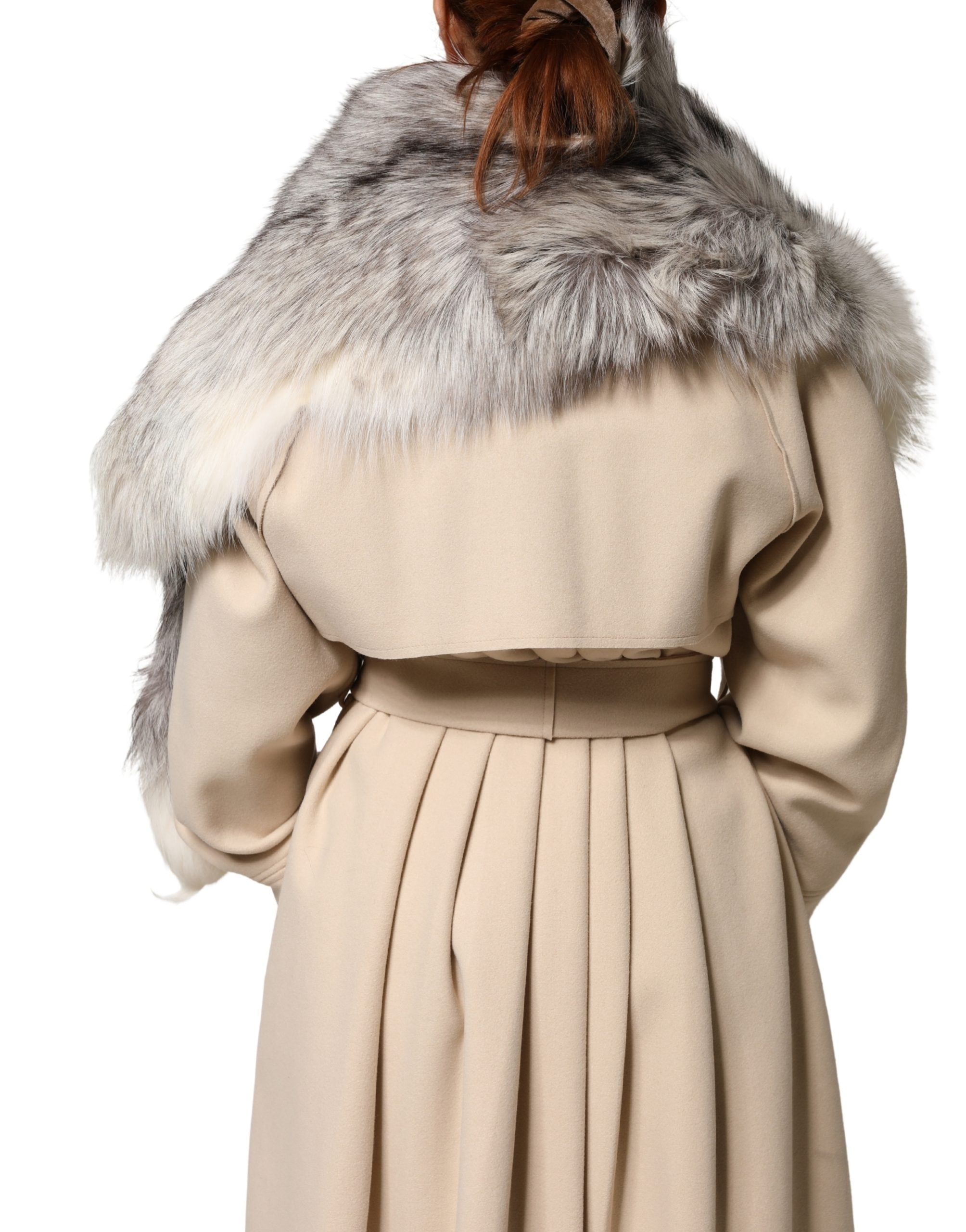 White Fox Fur Neck Wrap Warmer Winter Scarf - ventzia
