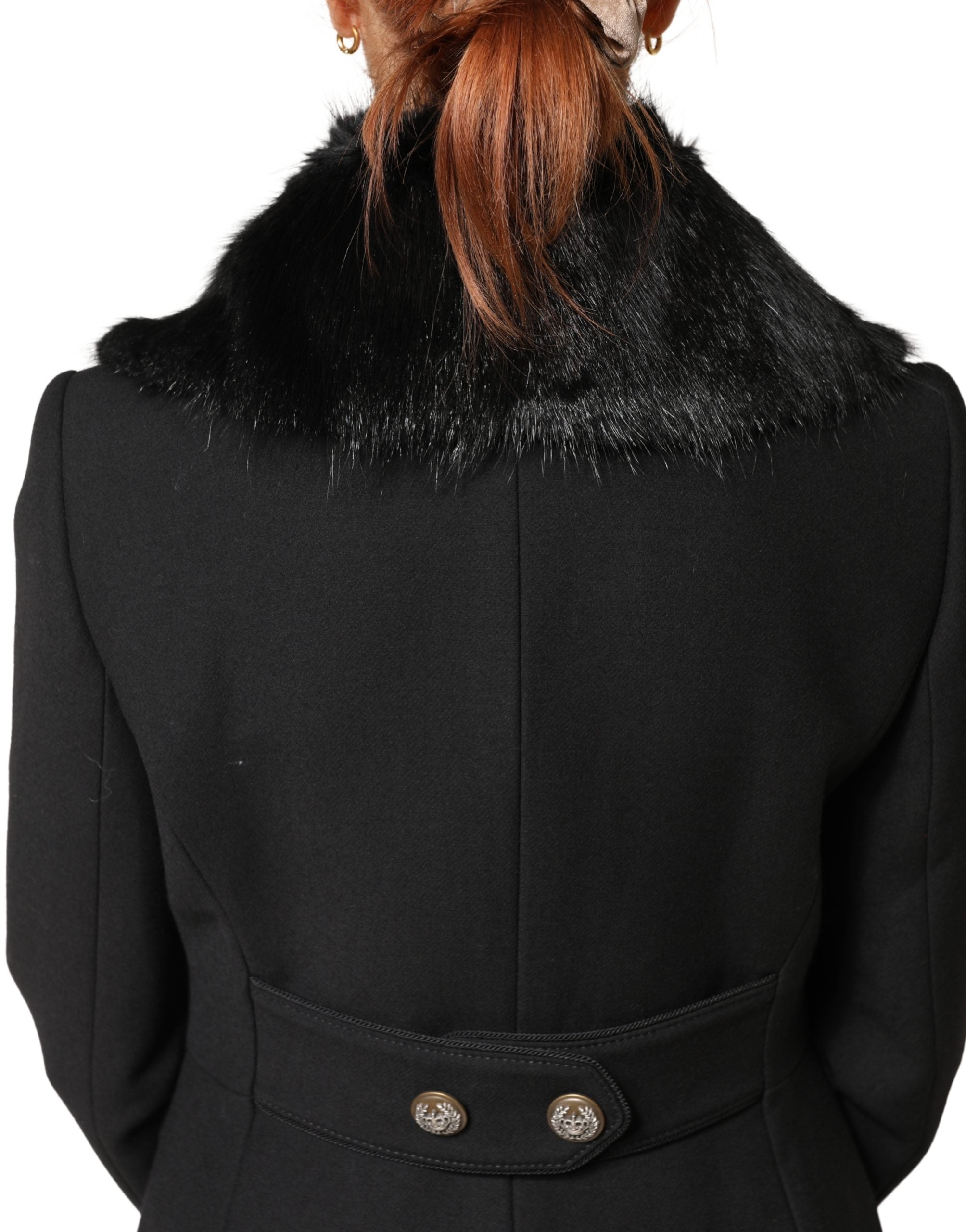 Black Fur Shawl Neck Wrap Cover Collar Scarf - ventzia