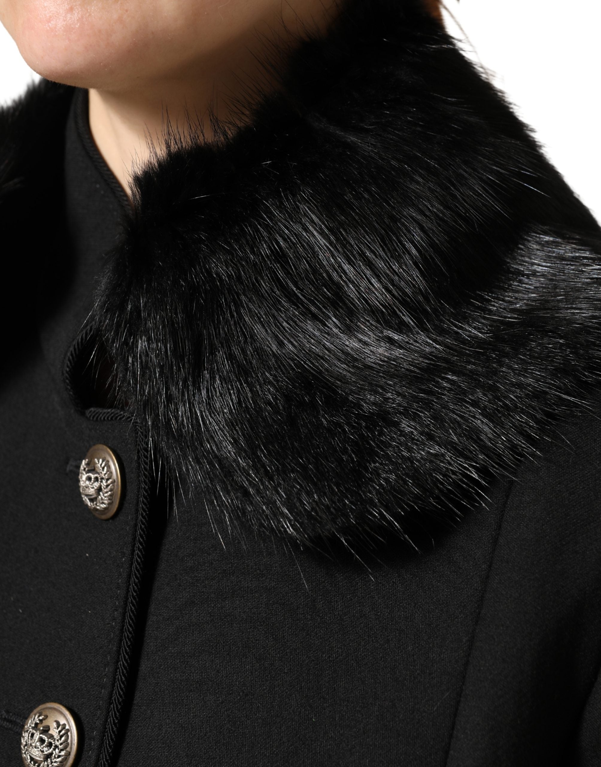 Black Fur Shawl Neck Wrap Cover Collar Scarf - ventzia