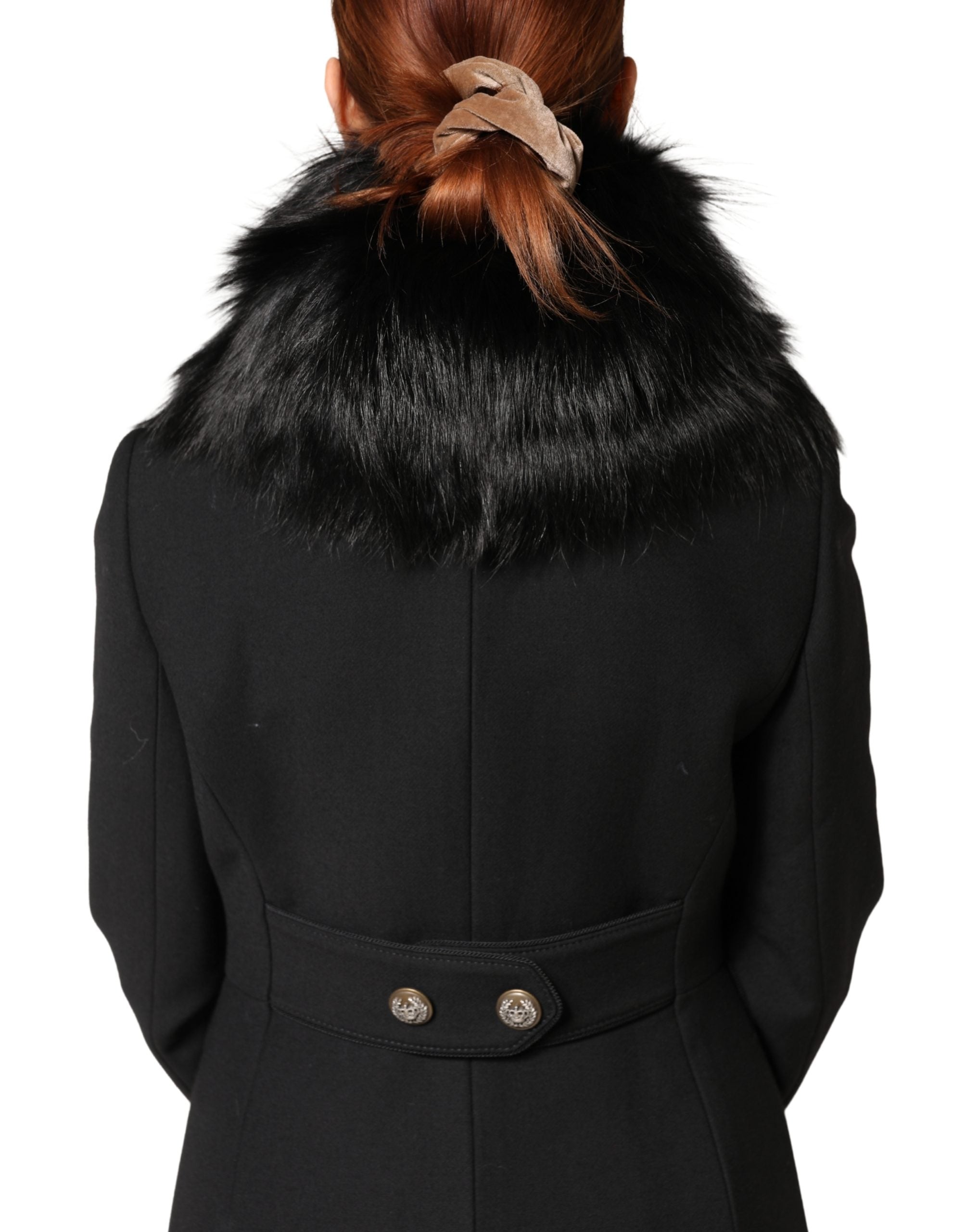 Black Fur Shoulder Collar Wrap Shawl Scarf - ventzia