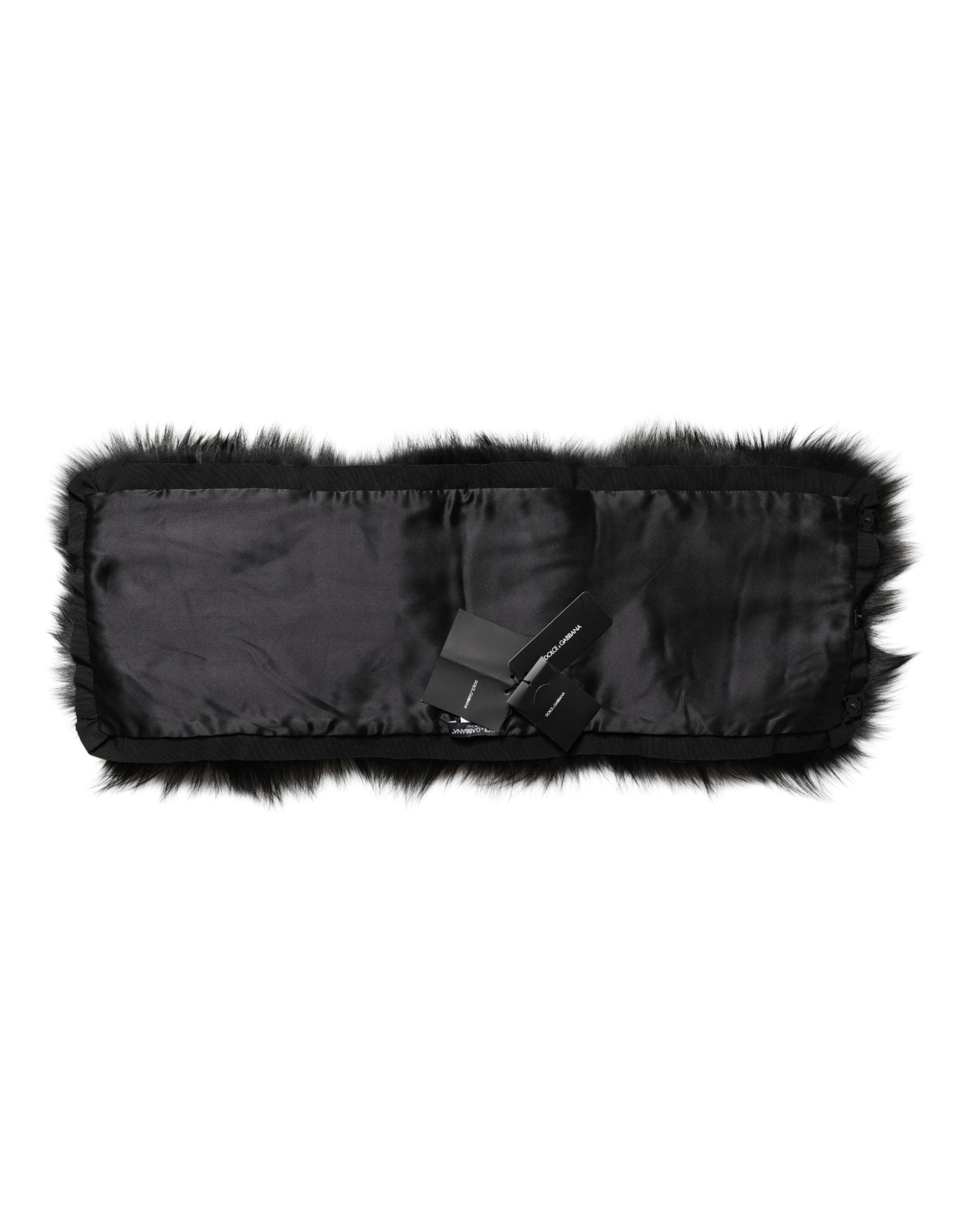 Black Fur Shoulder Collar Wrap Shawl Scarf - ventzia