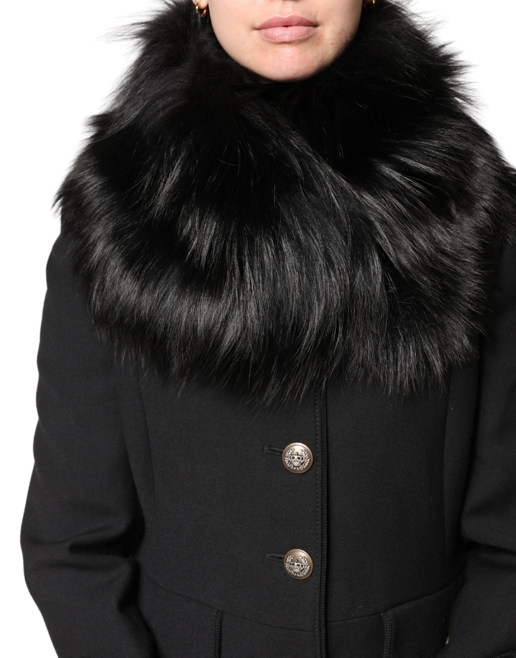 Black Fur Shoulder Collar Wrap Shawl Scarf - ventzia
