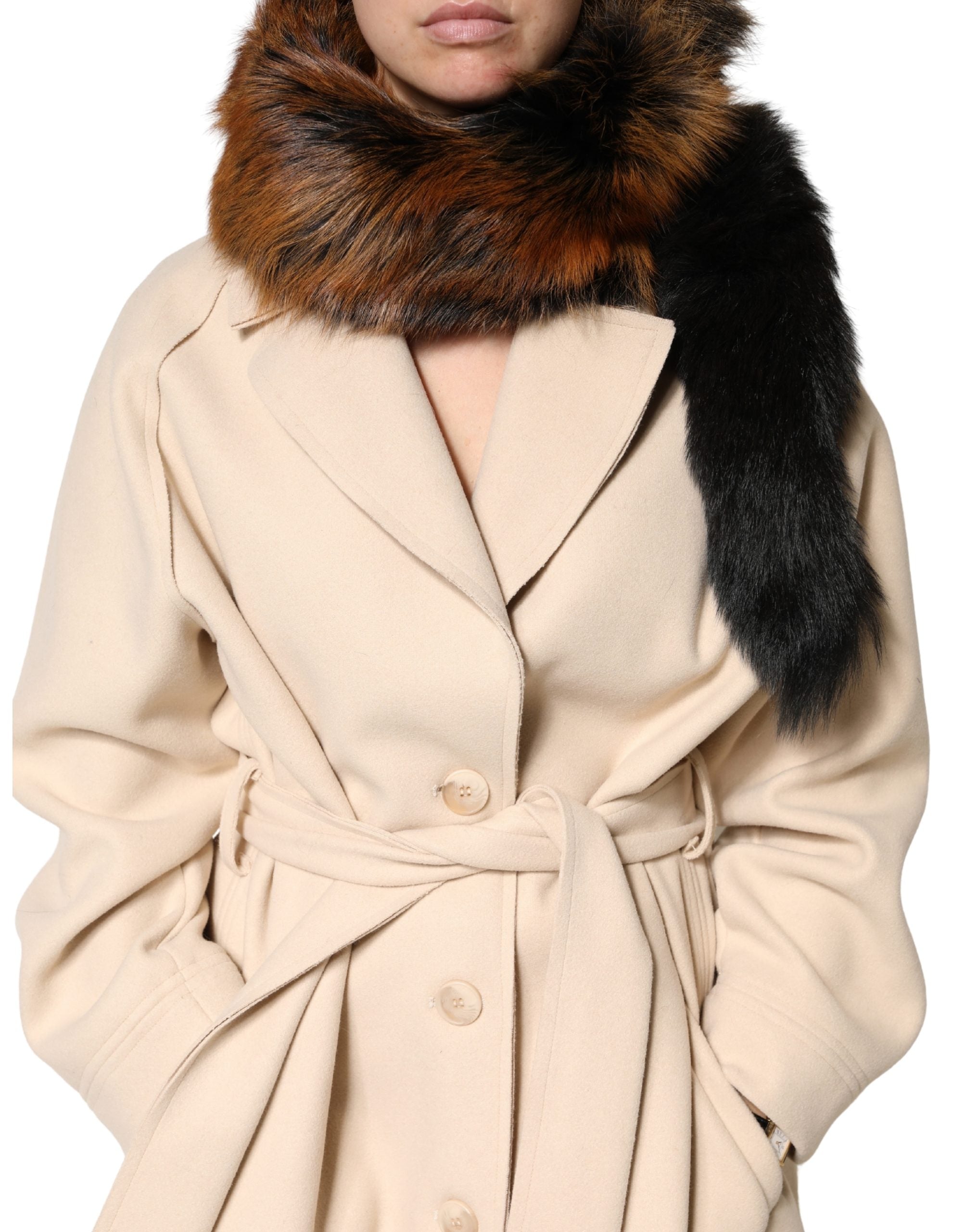Brown Red Fox Fur Neck Warmer Winter Scarf - ventzia