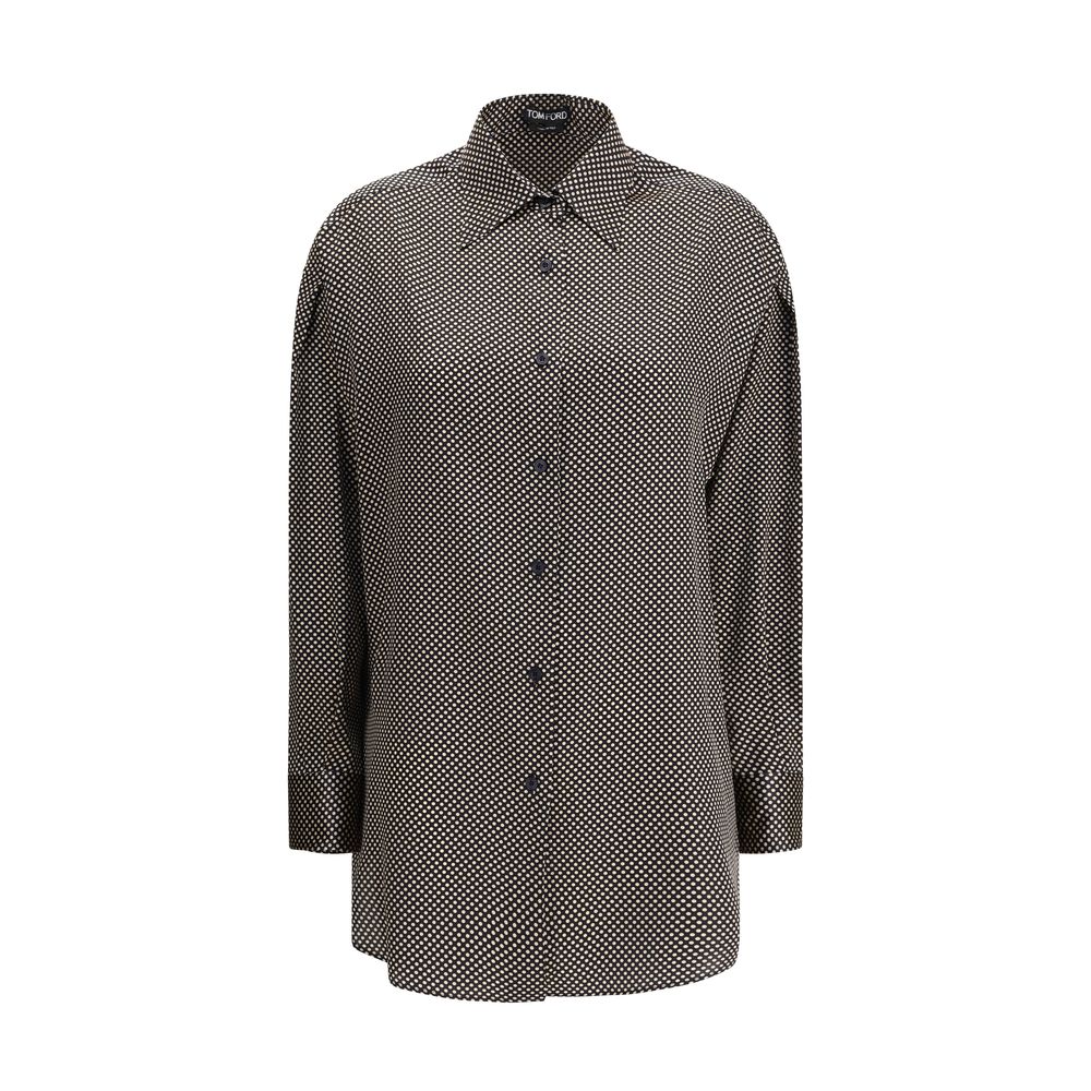Black Silk Pattern Shirt