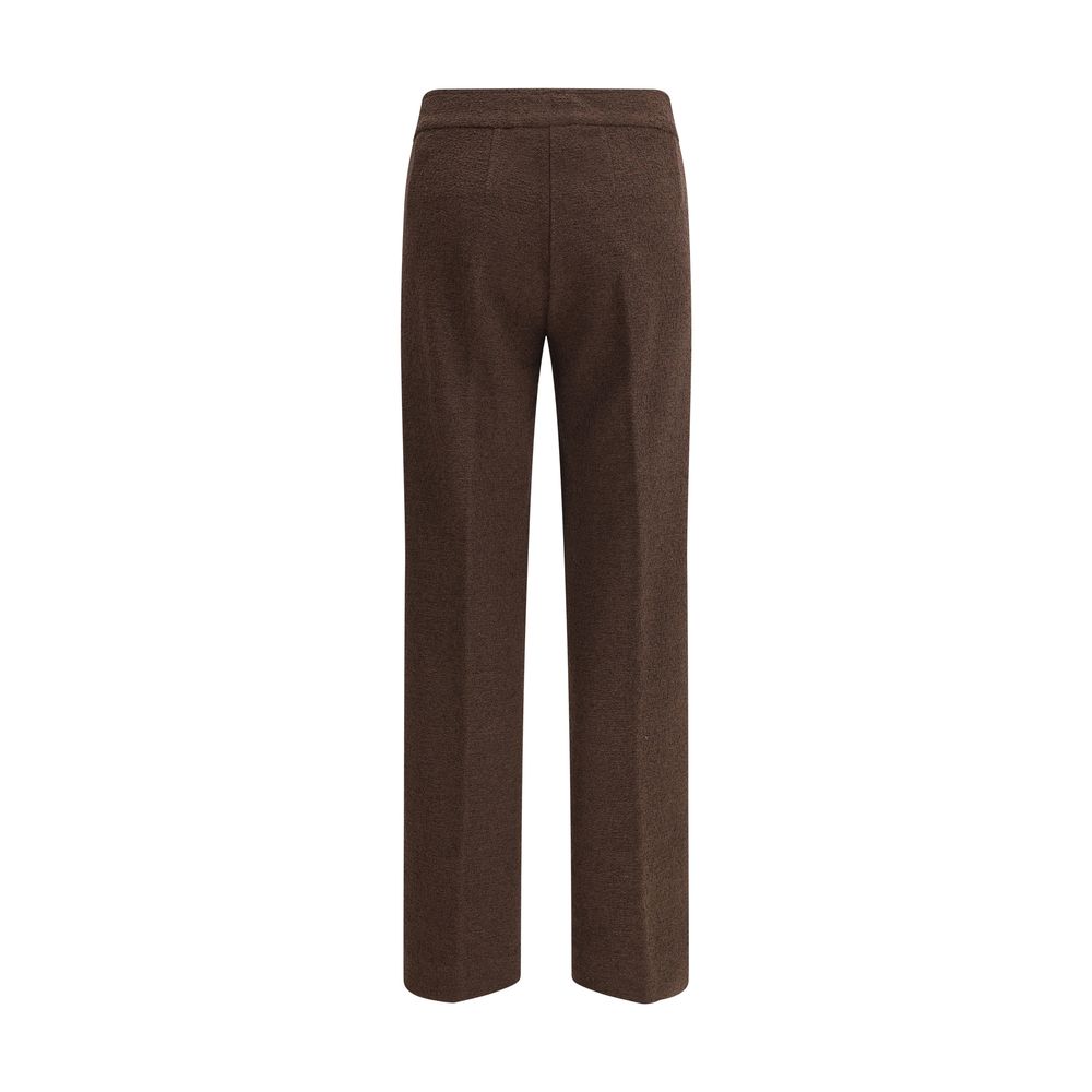 Brown Polyester Casual Pants - ventzia