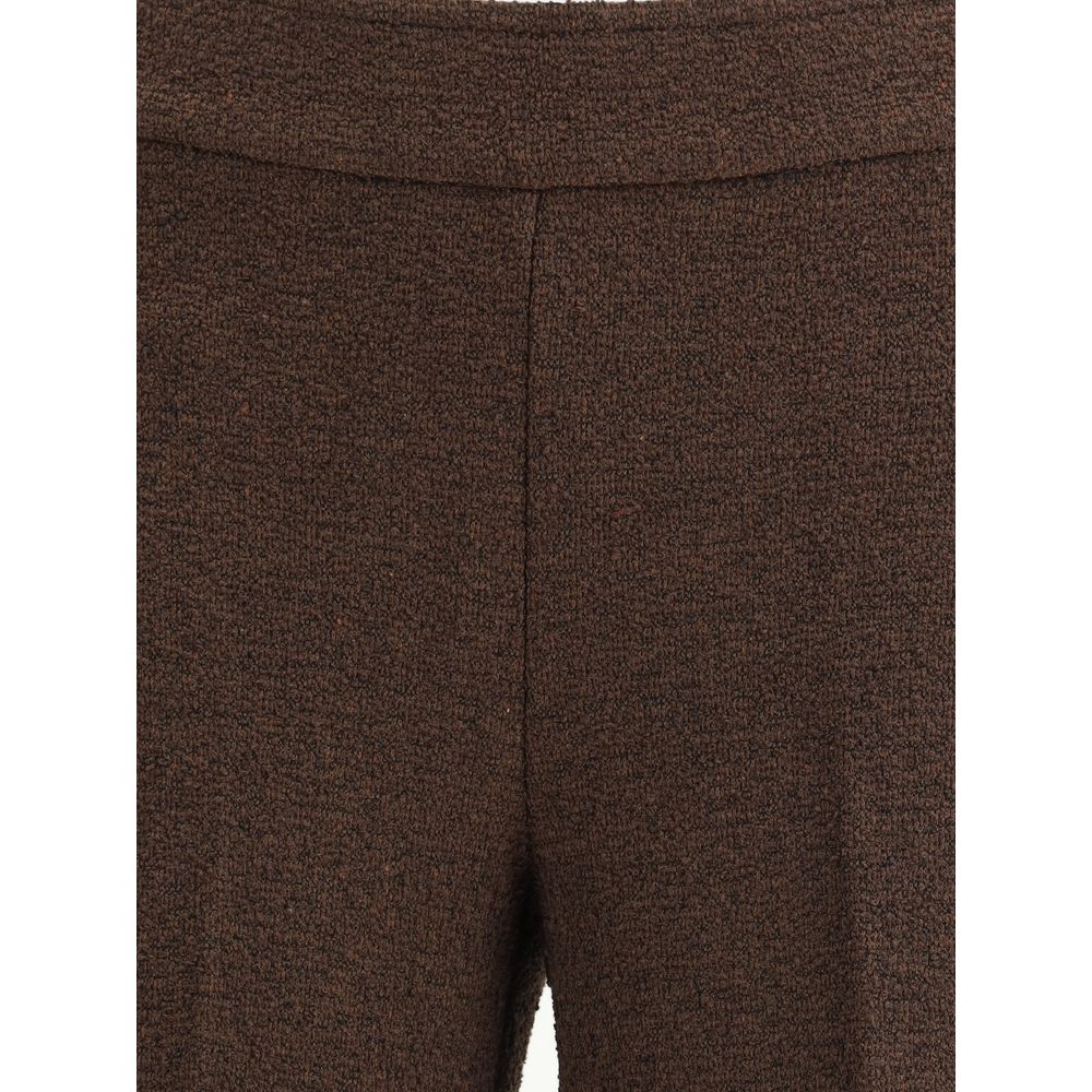 Brown Polyester Casual Pants - ventzia