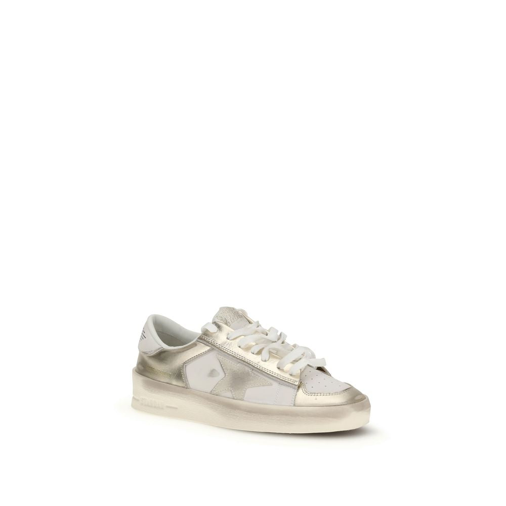 Gold Calf Leather Bos Taurus Low Top Sneakers - ventzia
