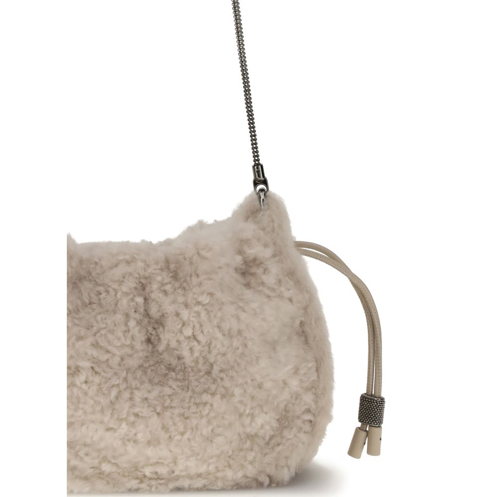 Gray Fur Shoulder Bag - ventzia