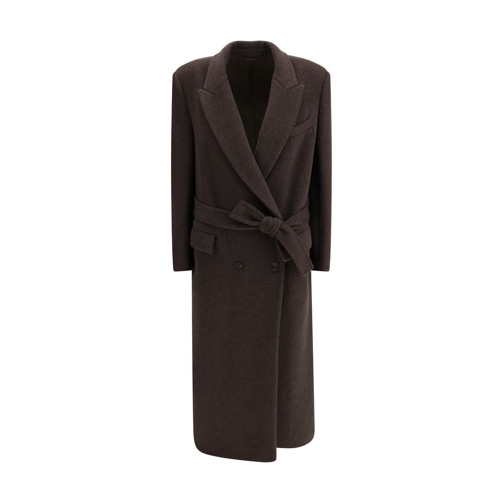 Brown Fleece Wool Coat - ventzia