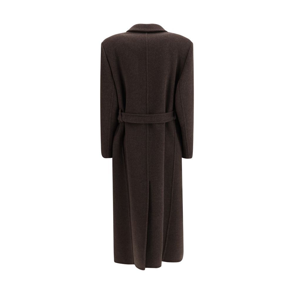 Brown Fleece Wool Coat - ventzia