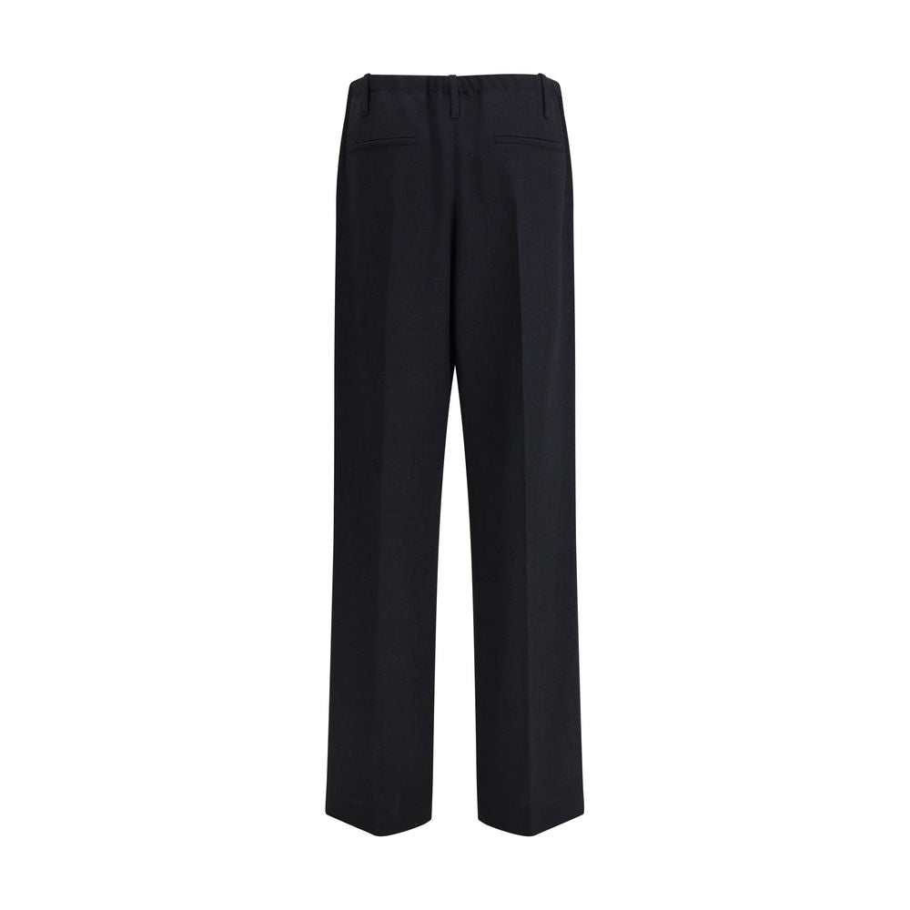Black Fleece Wool Casual Pants - ventzia