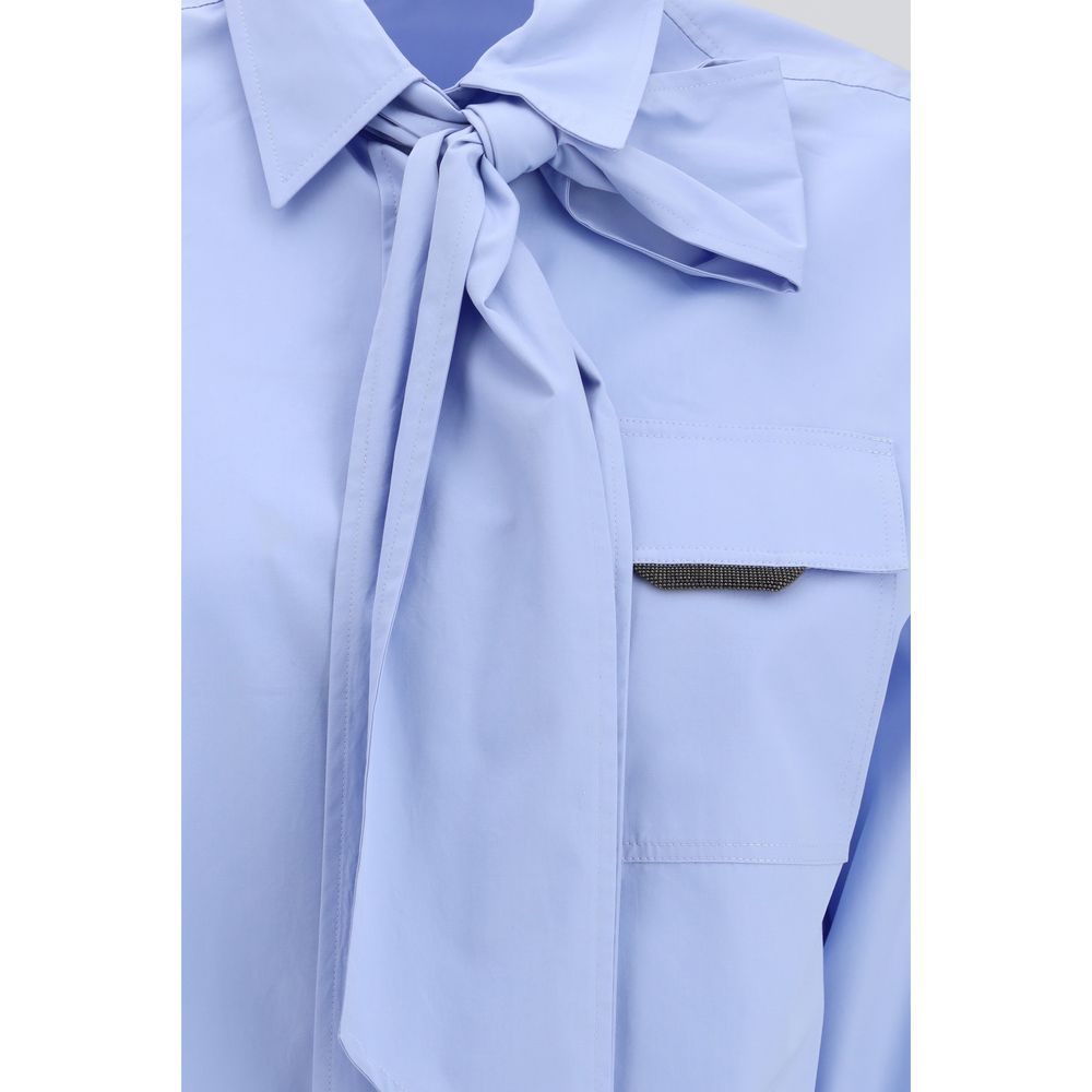 Blue Cotton Dress Shirt - ventzia