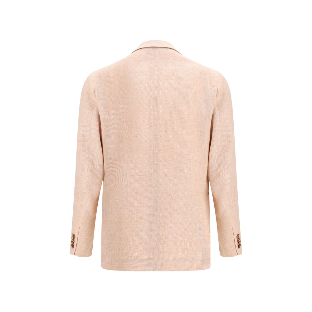 Orange Fleece Wool Blazer - ventzia