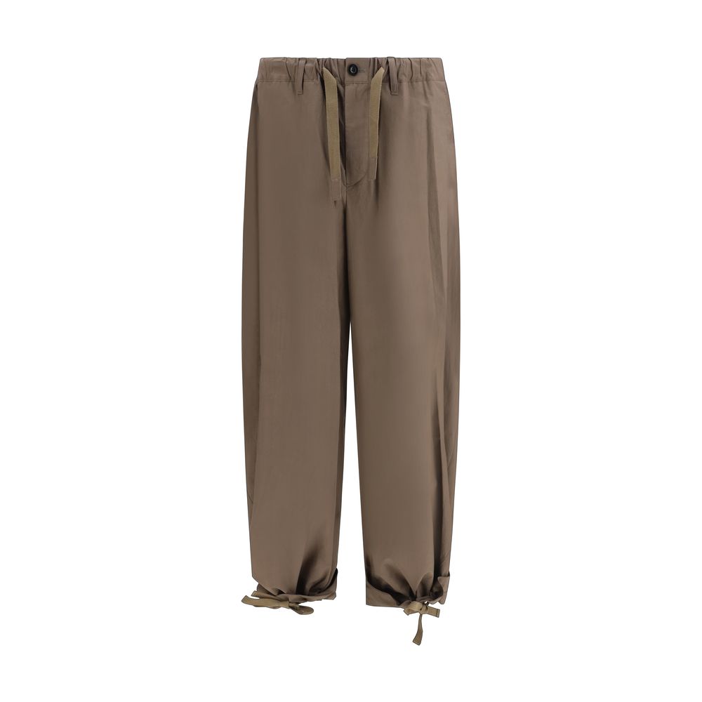 Brown Cotton Casual Pants - ventzia