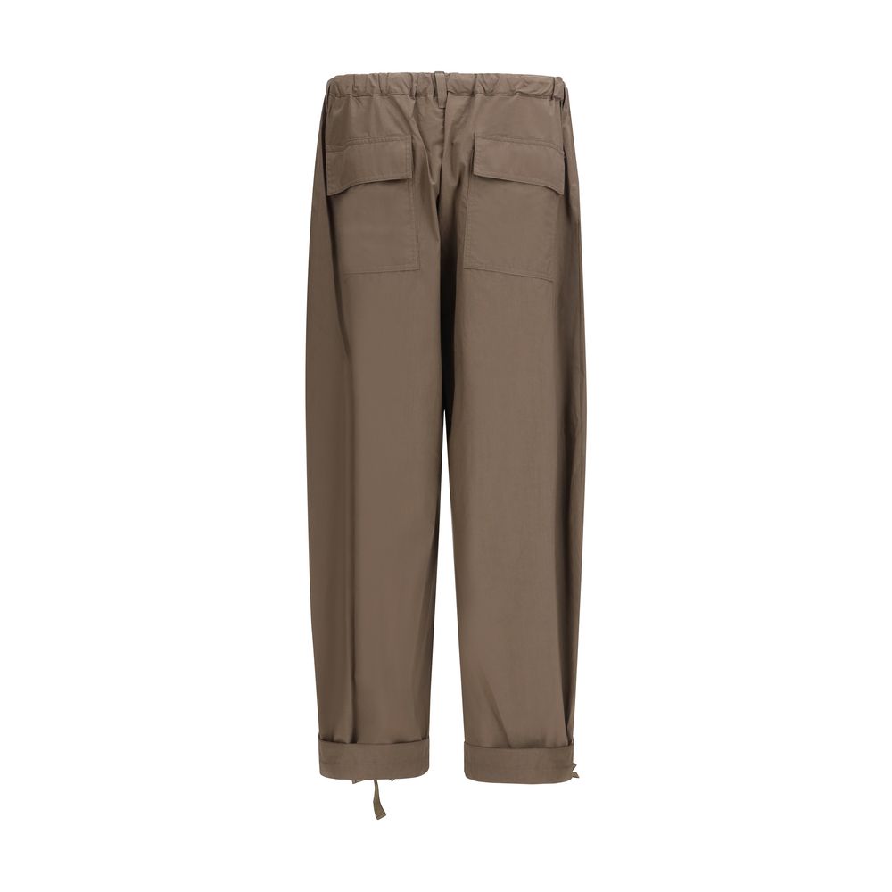 Brown Cotton Casual Pants - ventzia