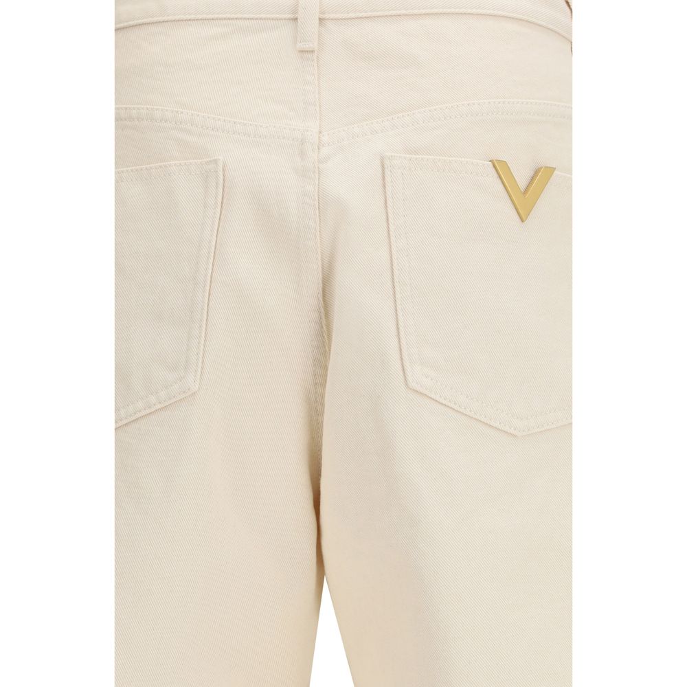 Beige Cotton Jeans Denim - ventzia